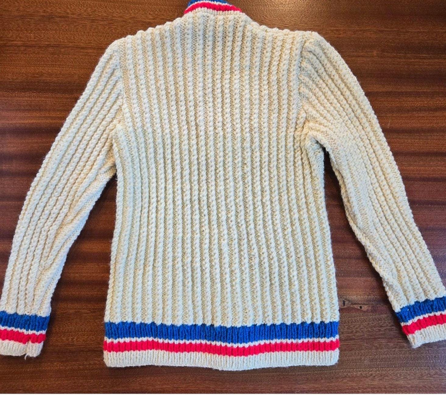Gorgeous Retro Cable Knit XS Tennis Sweater