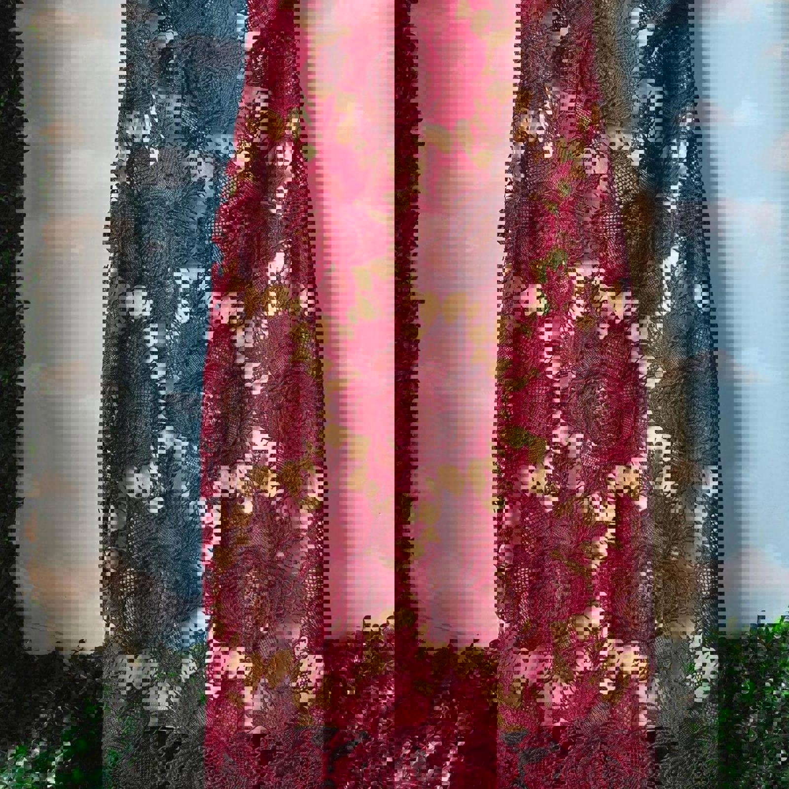 Lulus Women's Red and Tan Dress