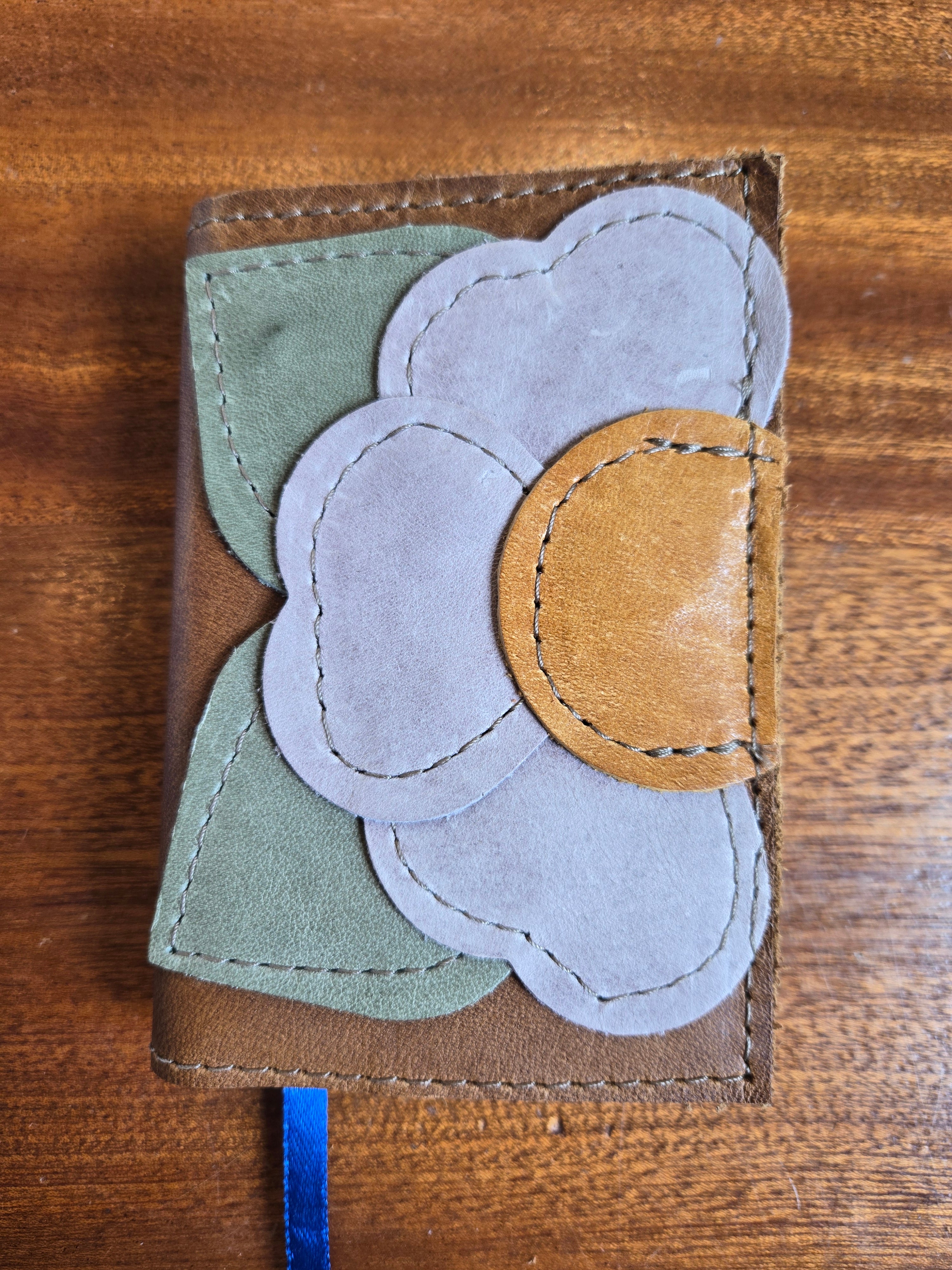 Small Leather Journal * Partial flower Applique