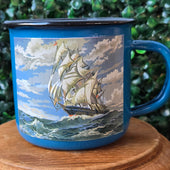 Candle * Upcycled Camp Cup * Paint by Number Detail * Ship