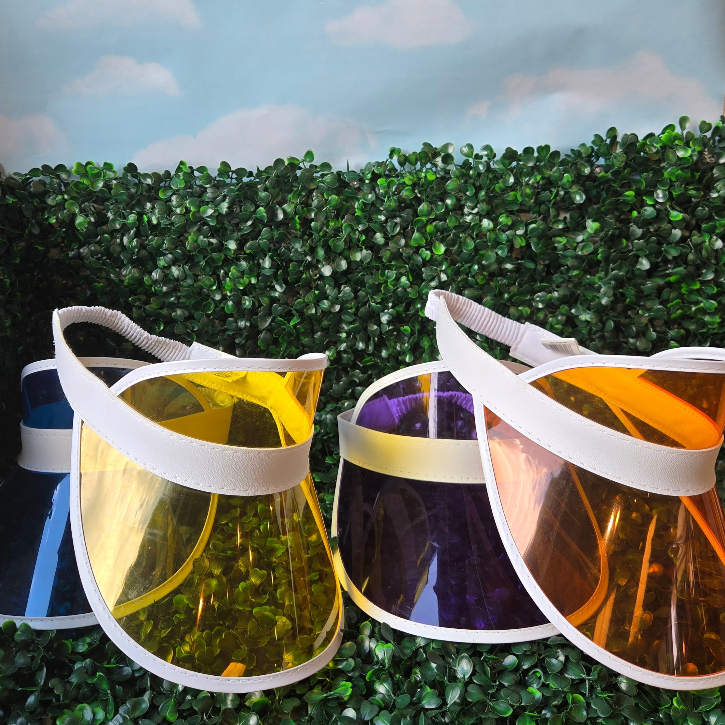 Visors * Bingo Night * Upcycled Clear Colored Sun Hat