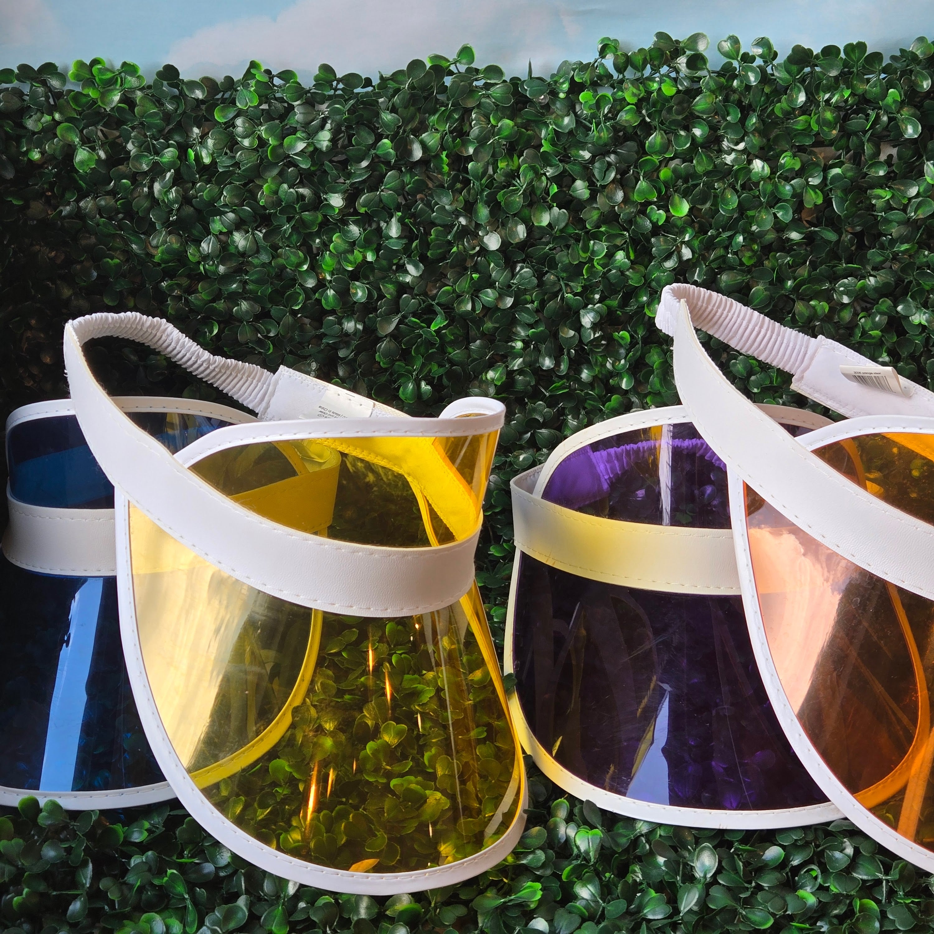 Visors * Bingo Night * Upcycled Clear Colored Sun Hat