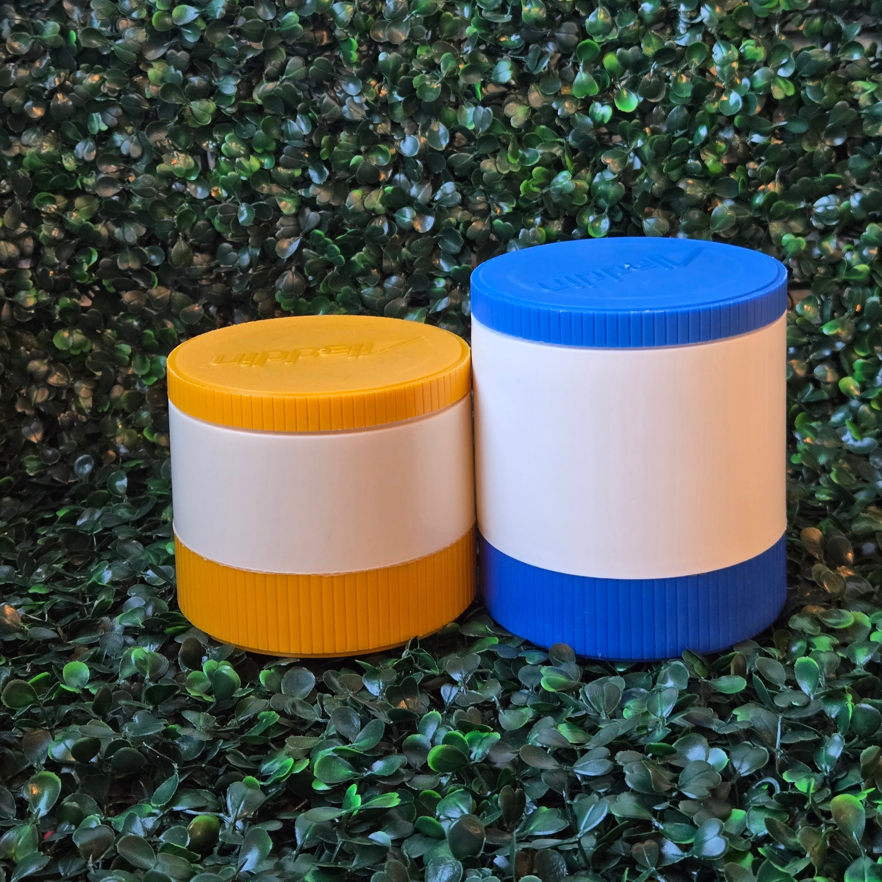 Vintage Aladdin Brand Tumblers * Curated Secondhand * Blue and Yellow Travel Lunch Box * Camping Thermos * Set of Two, or individual!