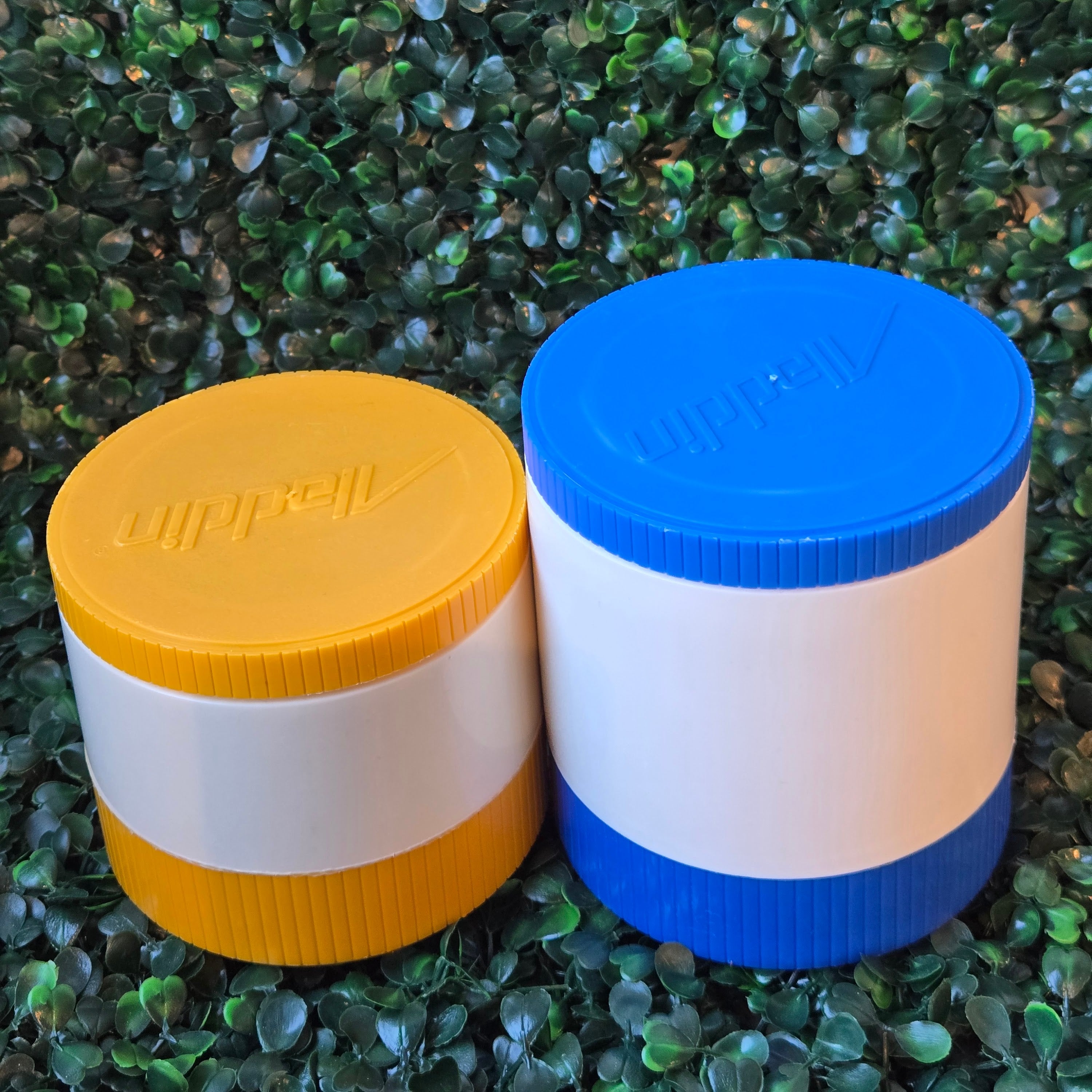 Vintage Aladdin Brand Tumblers * Curated Secondhand * Blue and Yellow Travel Lunch Box * Camping Thermos * Set of Two, or individual!