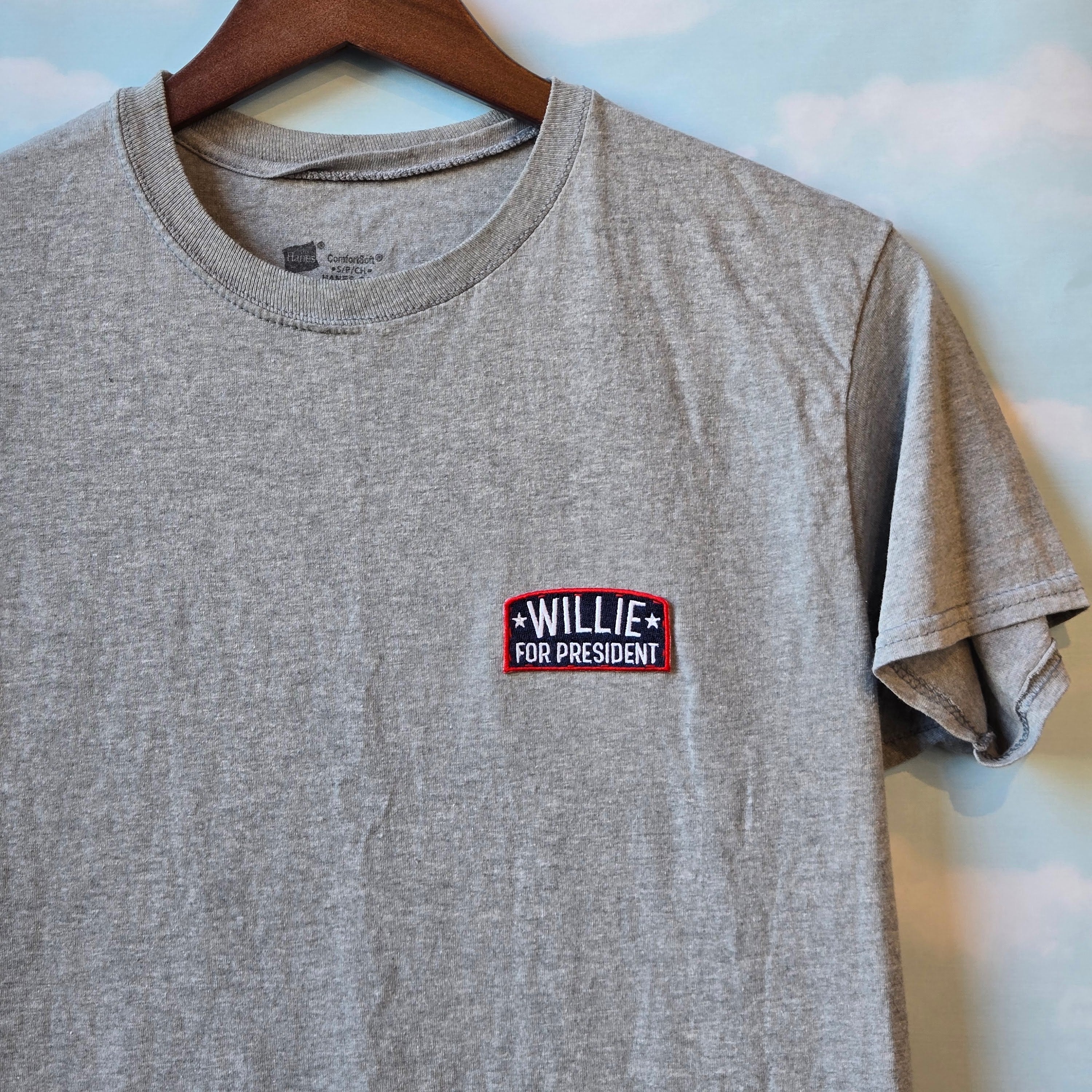 Willie for President Embroidered Patch * Upcycled Tshirt