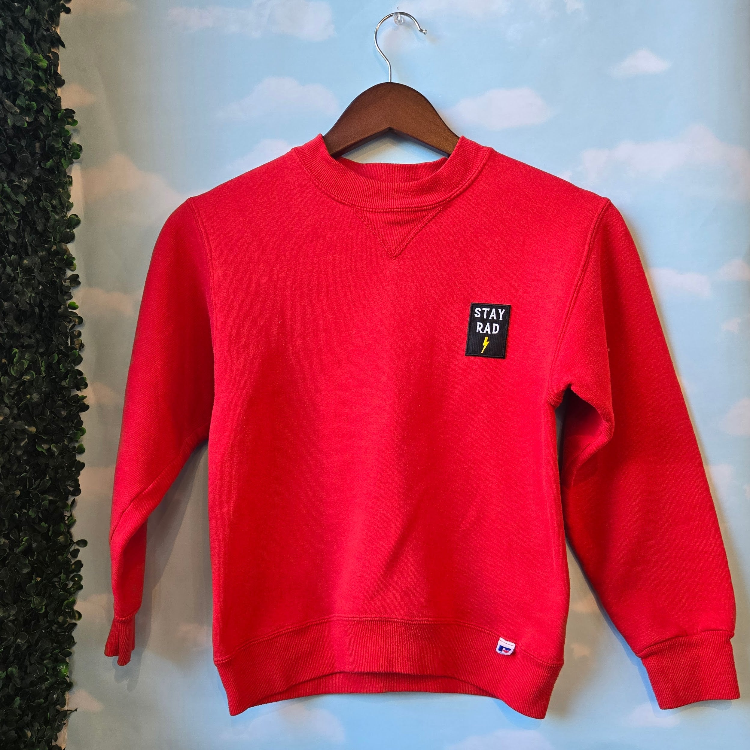 Stay Rad * Embroidered Patch * Upcycled Sweatshirt * Youth