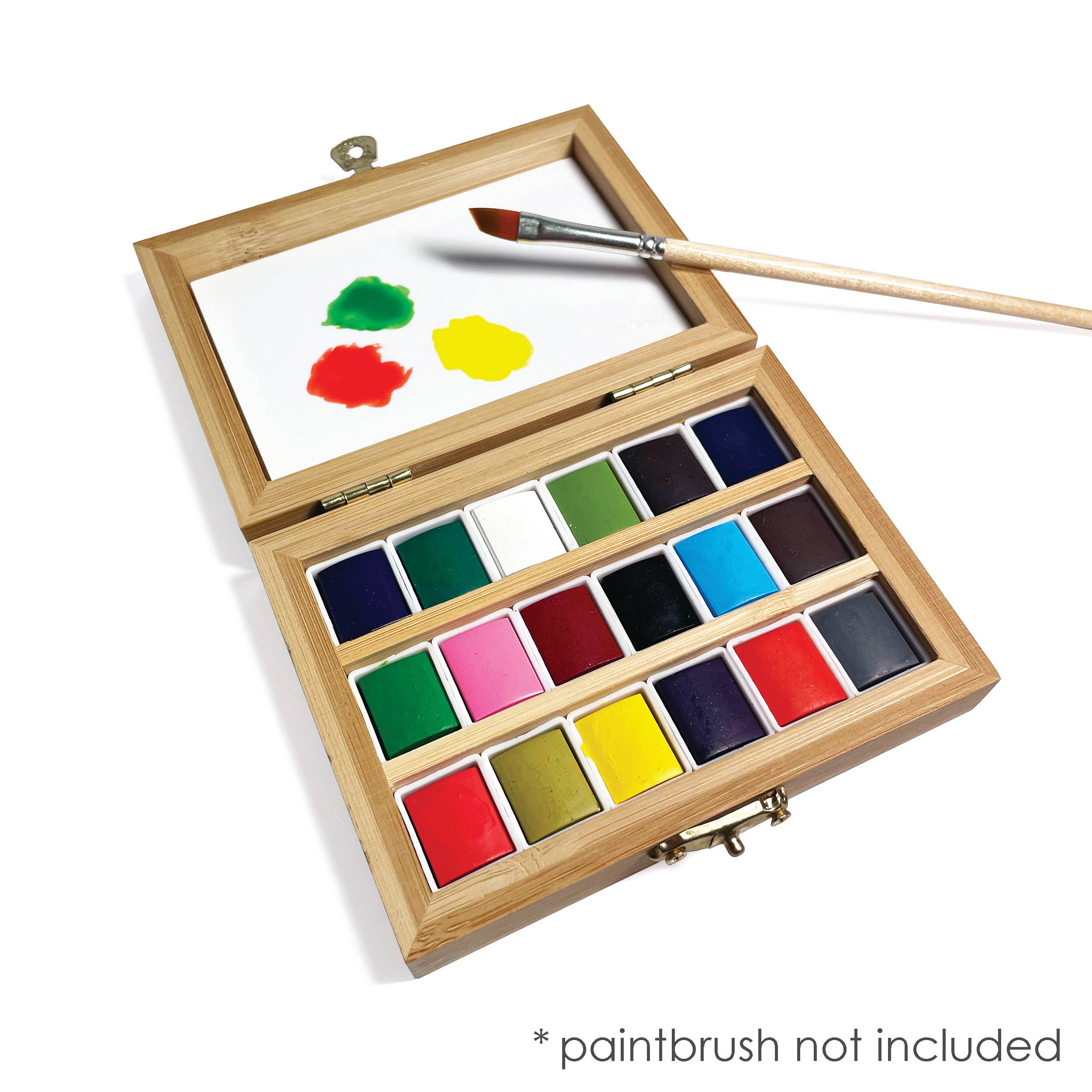 Watercolor Set - Eco-Friendly Bamboo Box - 18 Colors