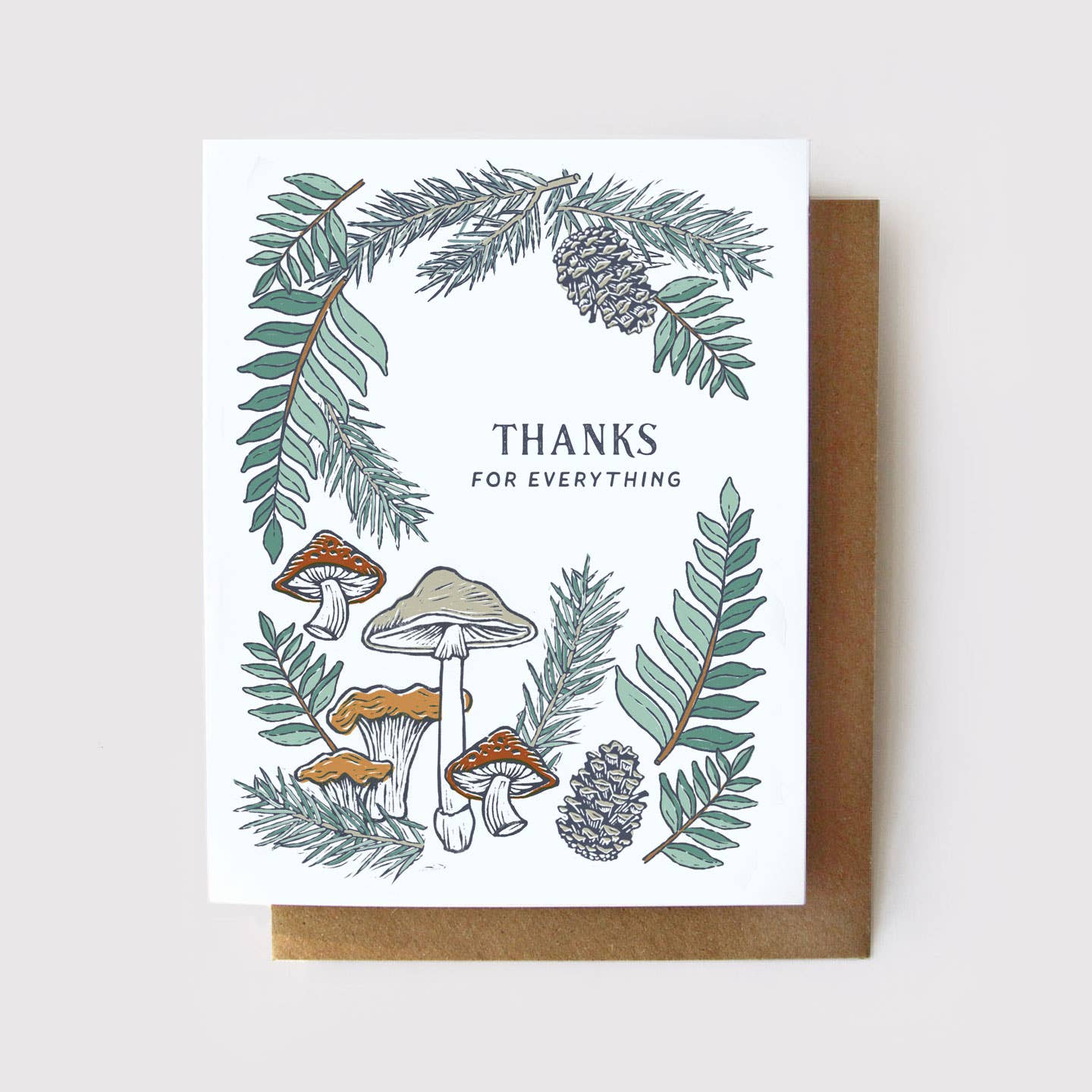 Thanks for Everything * Mushrooms + Ferns Thank You Card