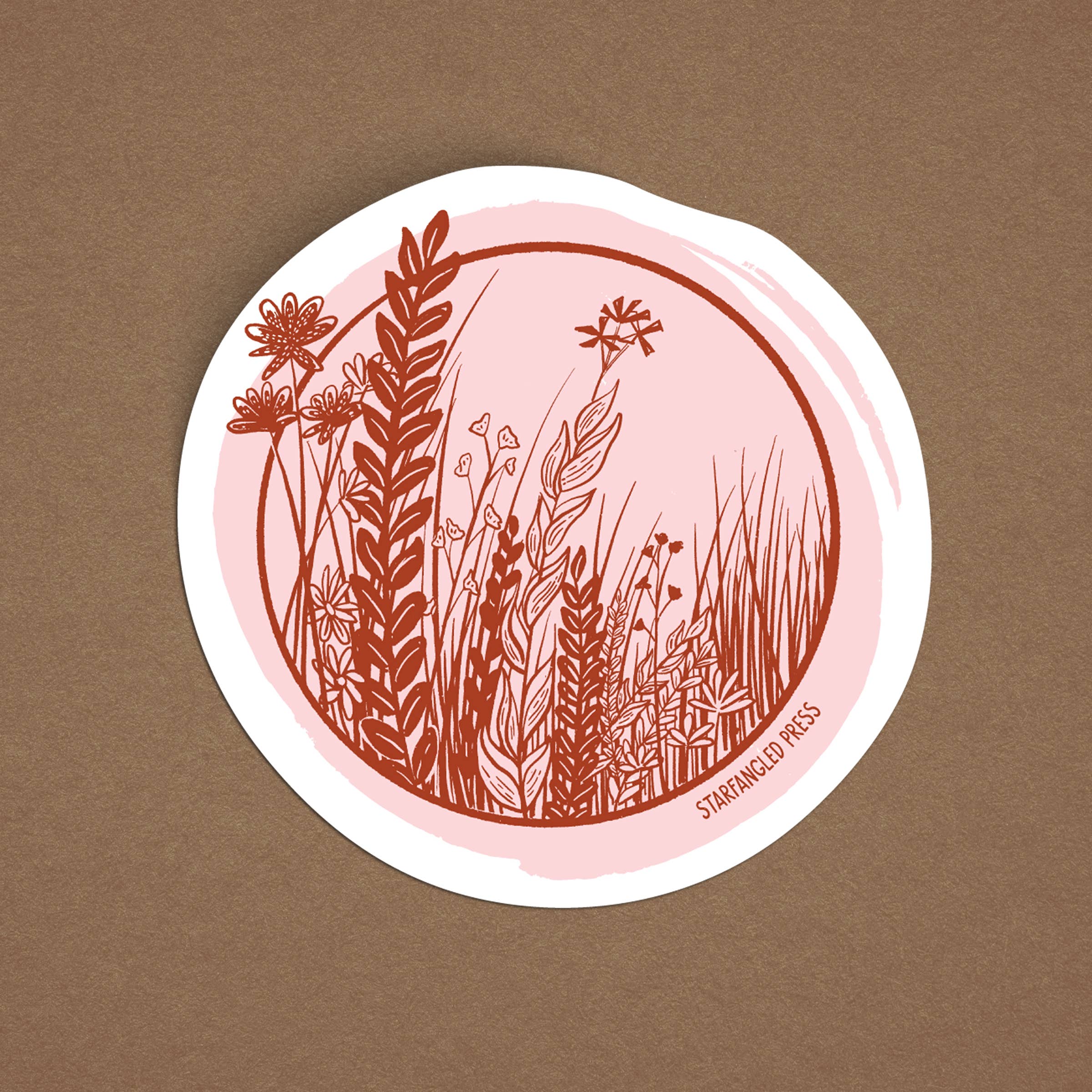 Sticker * Red and Pink Wildflowers