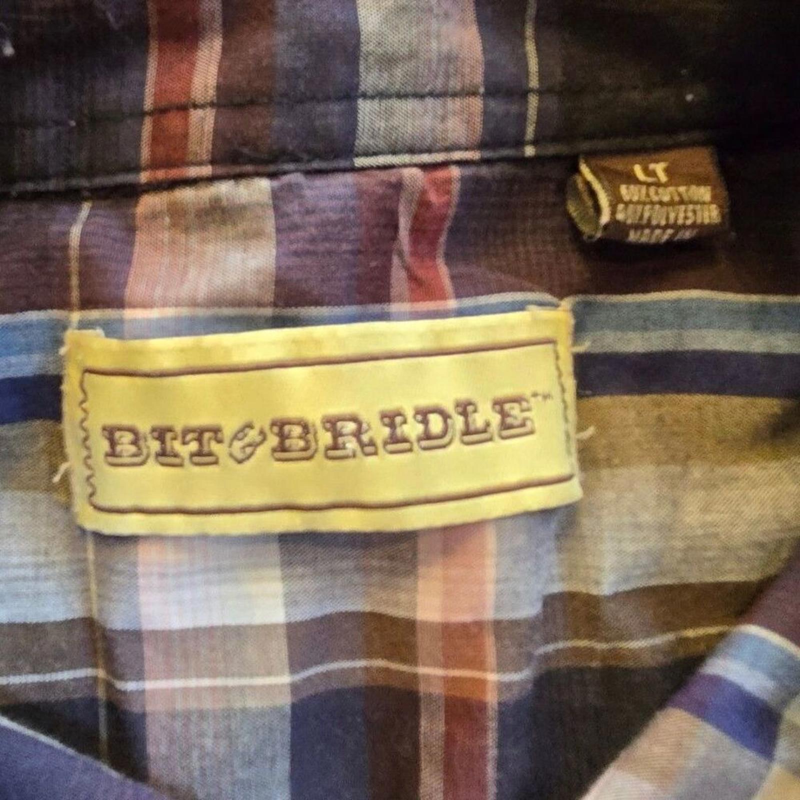 Western Style Pearl Button Plaid Shirt Men's Large, Tall.