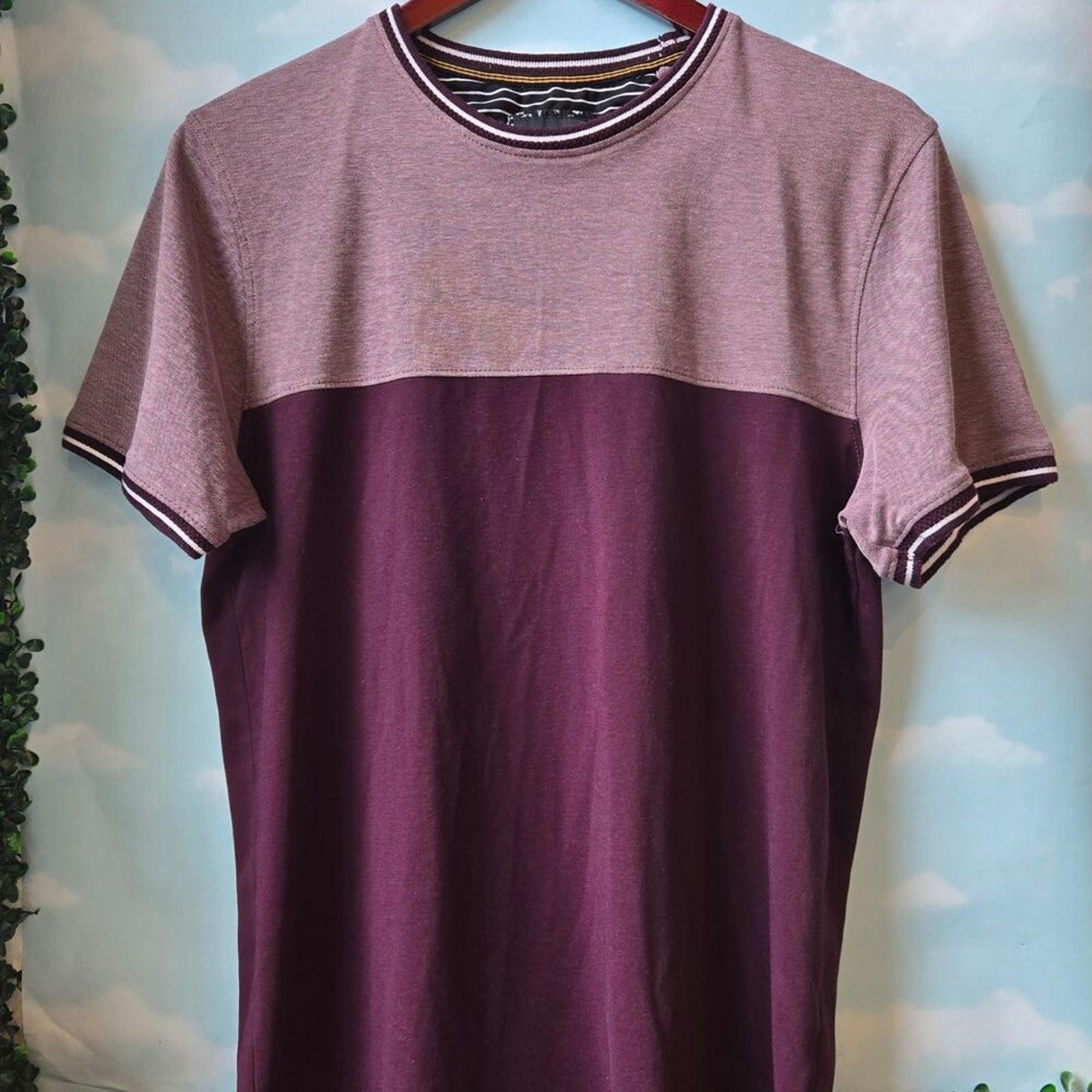 Denim & Flower Brand two tone colorblock Short Sleeve