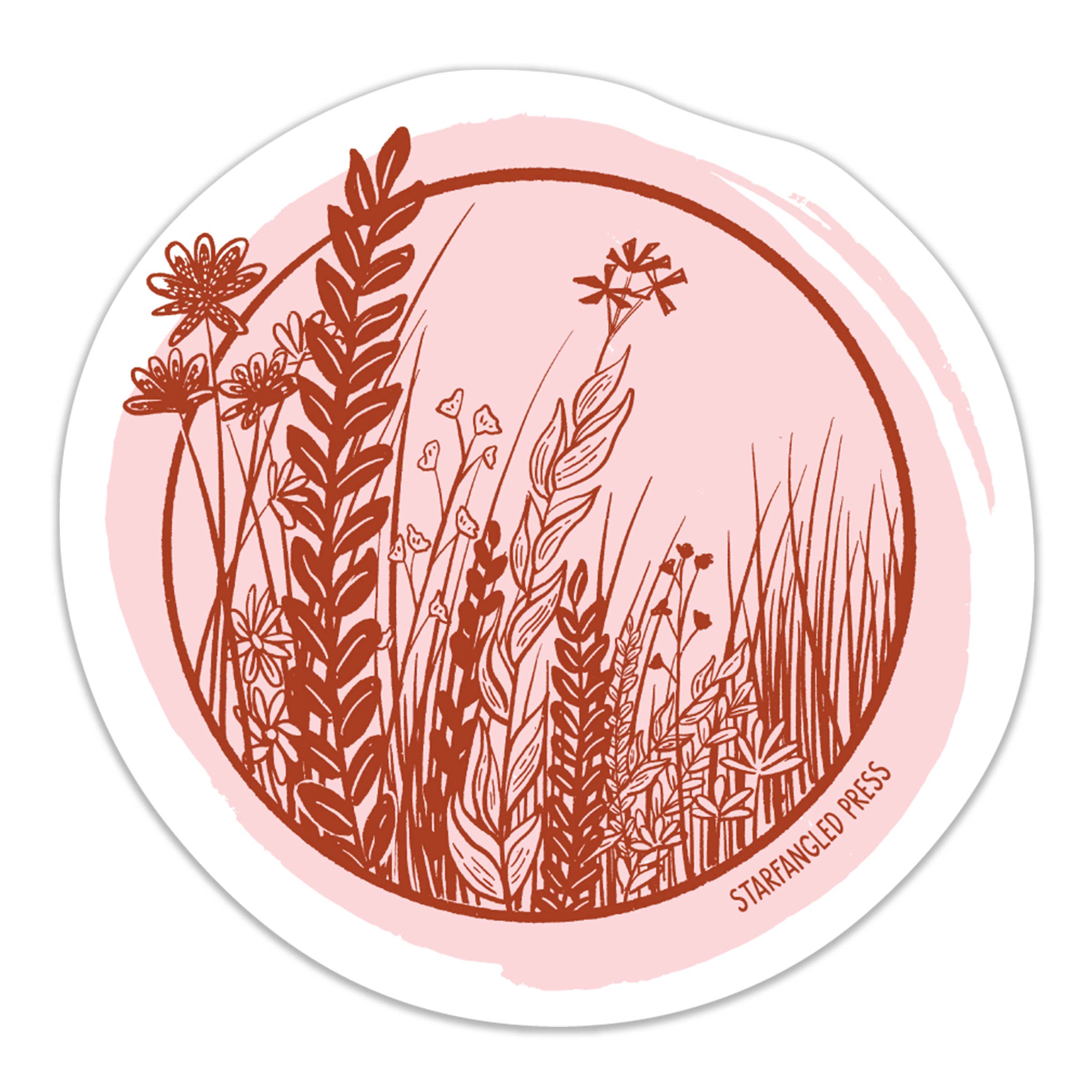 Sticker * Red and Pink Wildflowers