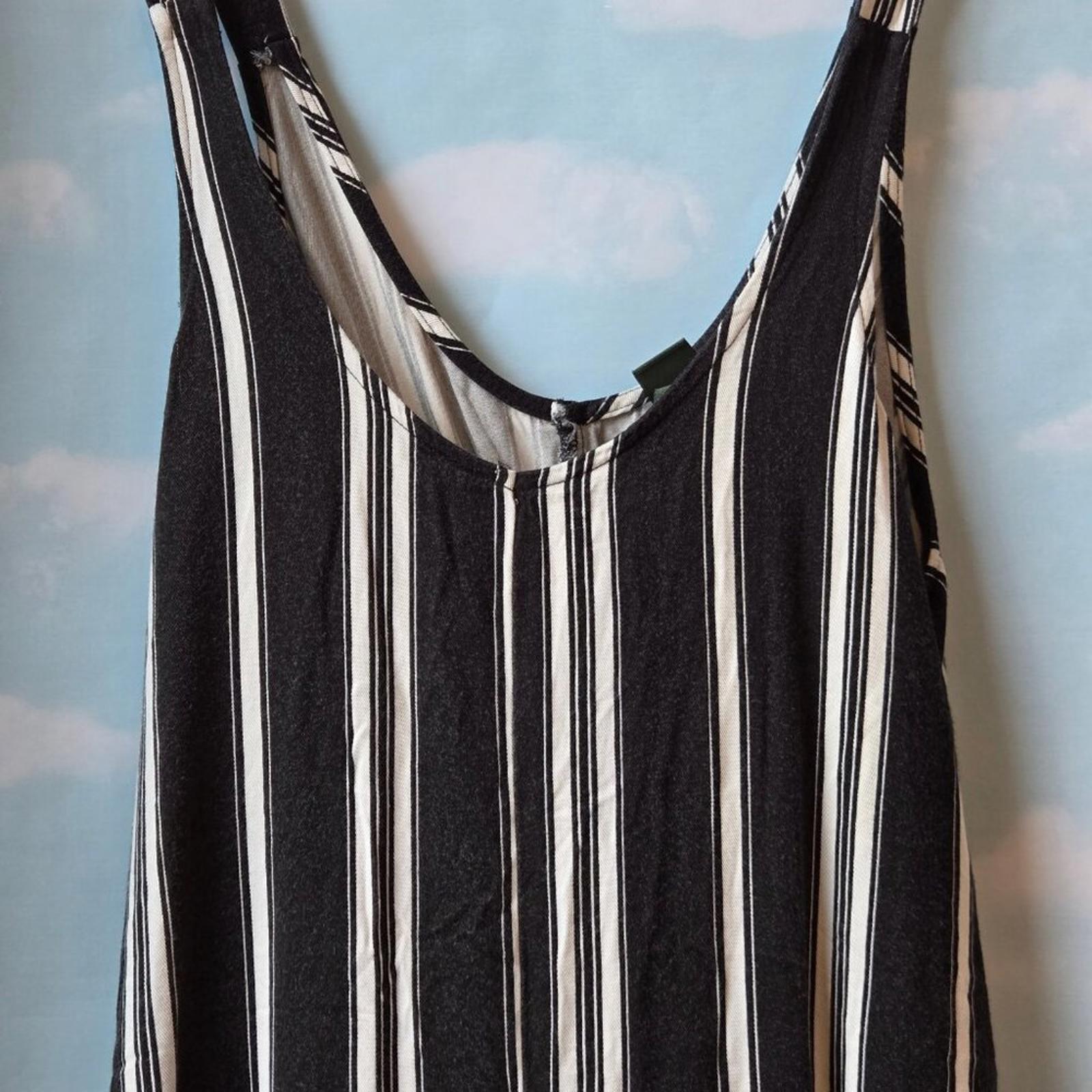 Black and White striped Jumper/Overall