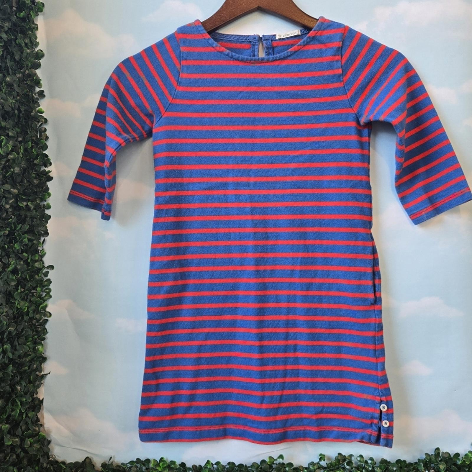 Crewcuts Vibrant Blue and Red Striped Dress