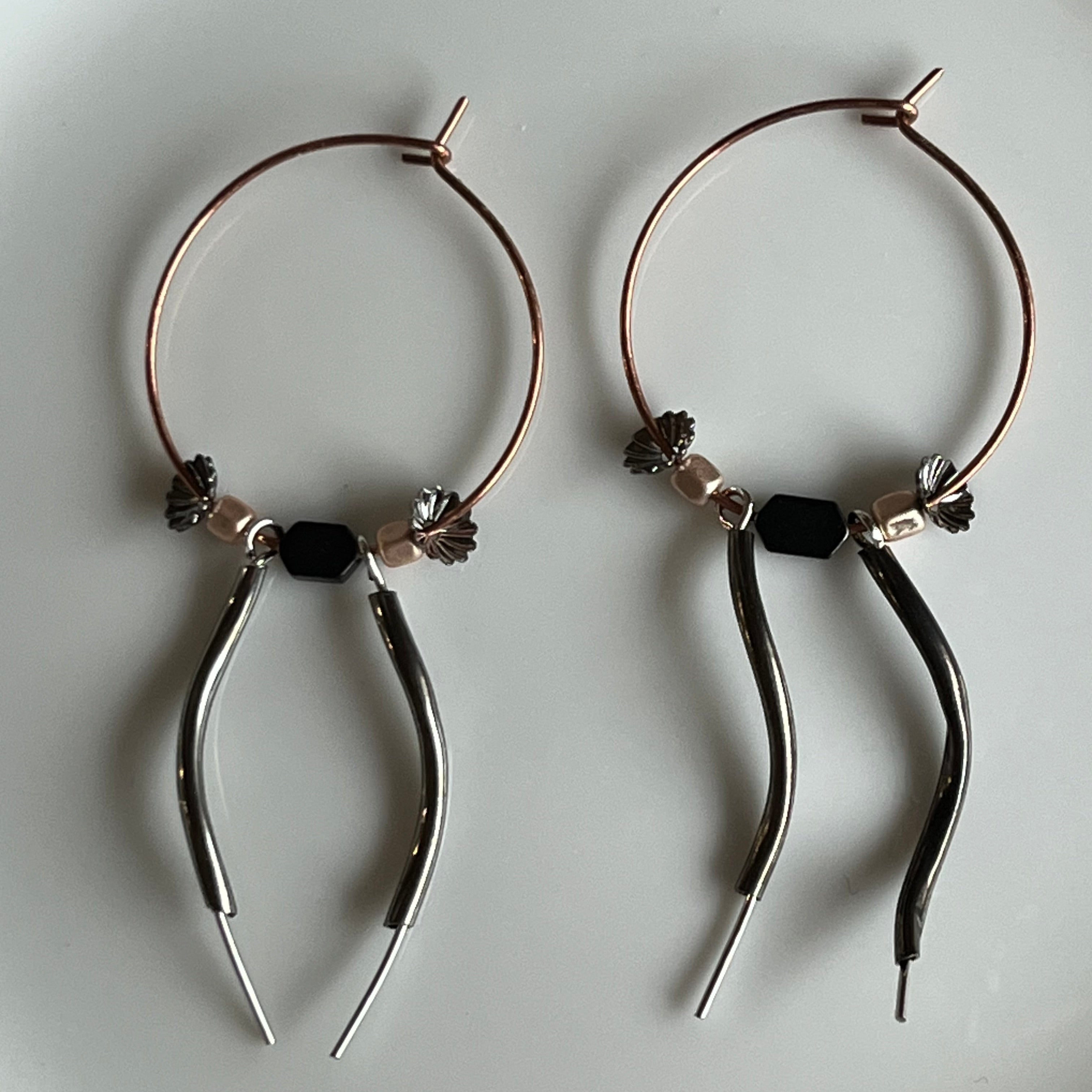Hematite + Metal Dancer Earrings
