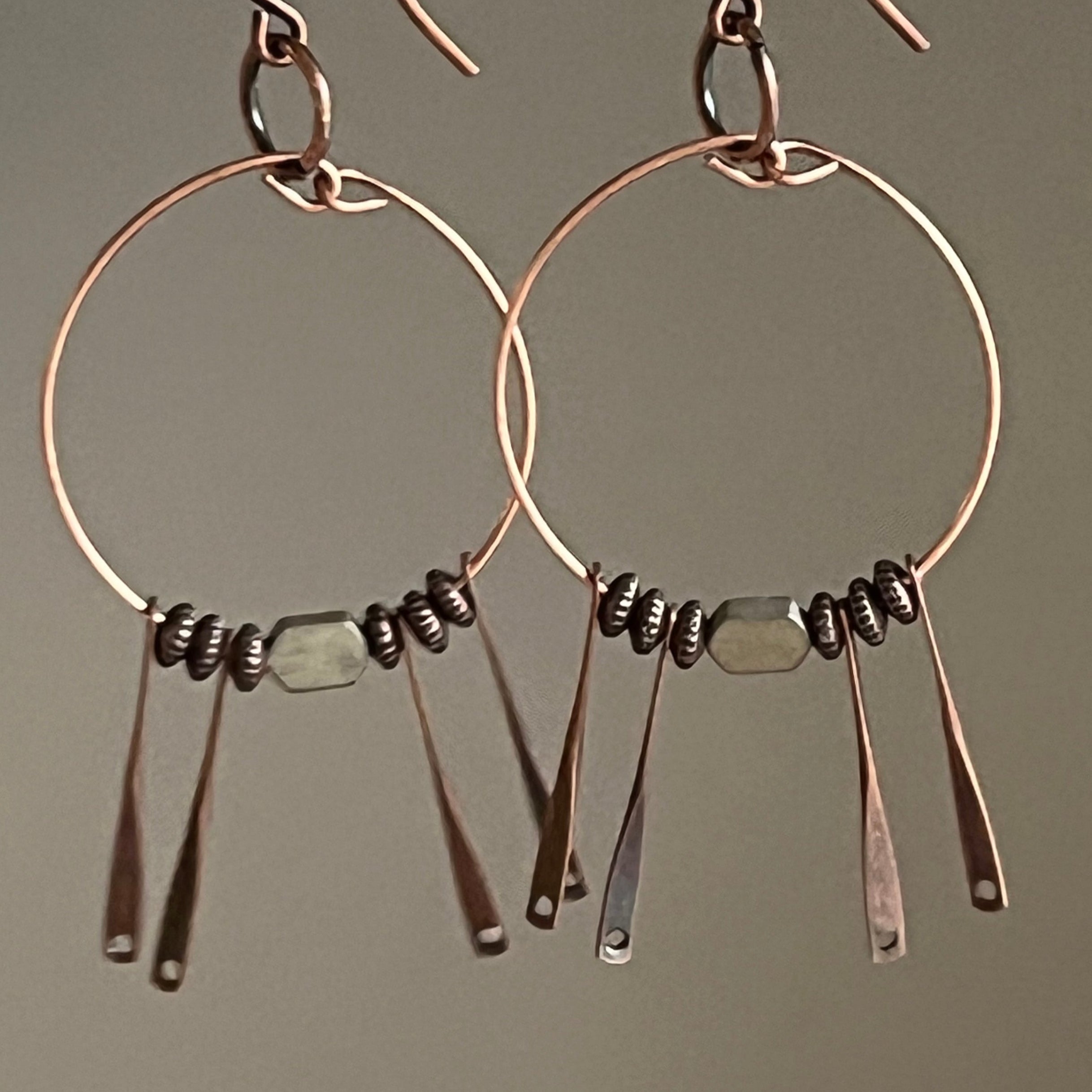 Hematite + Metal Earrings