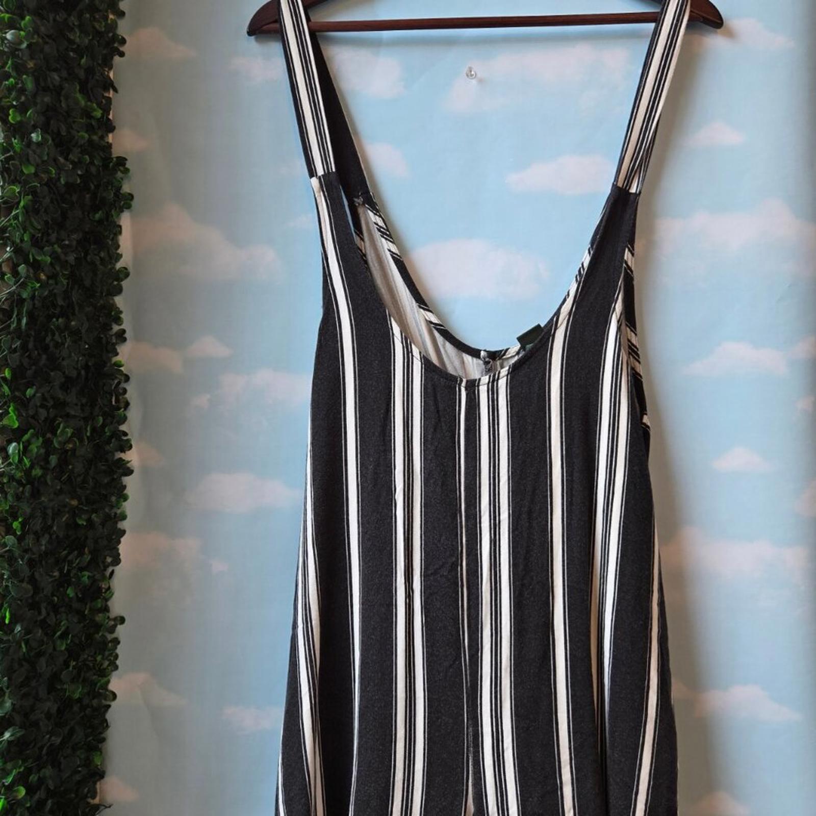 Black and White striped Jumper/Overall