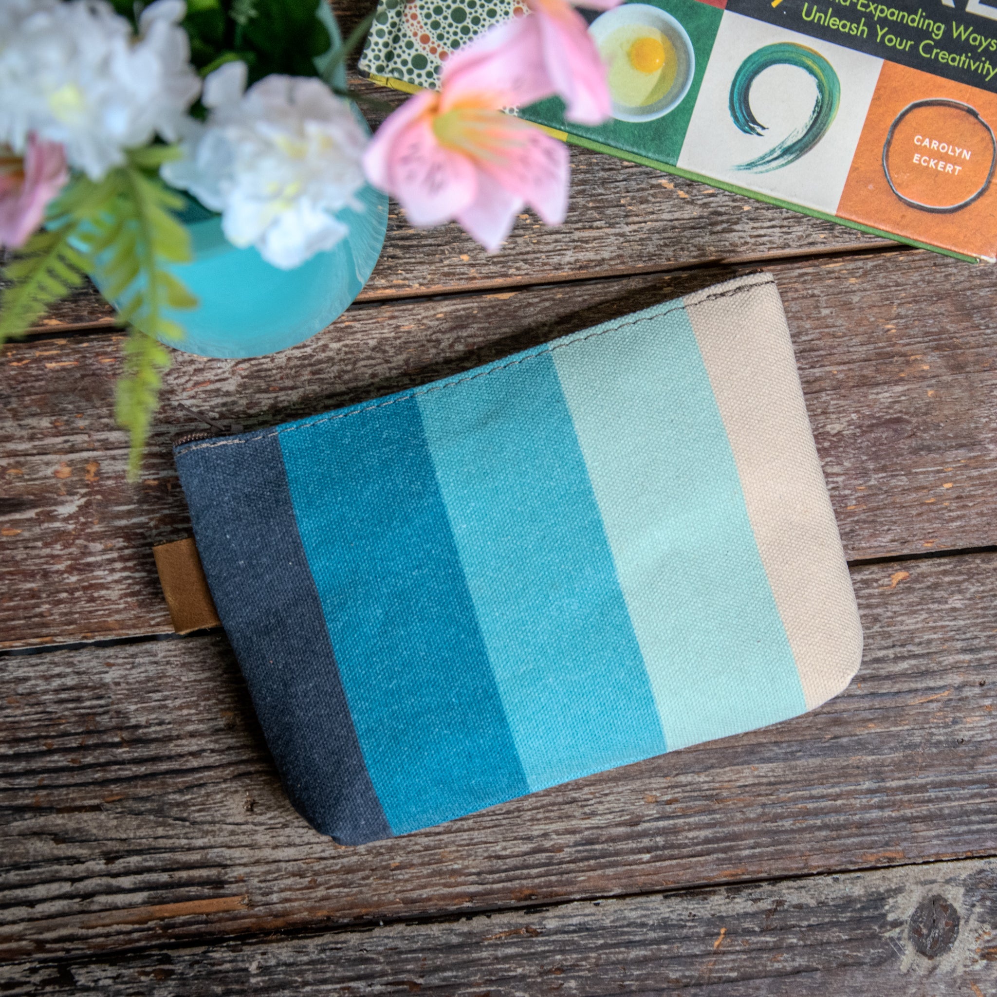 Printed MEDIUM Canvas Pouch | Cool Stripes