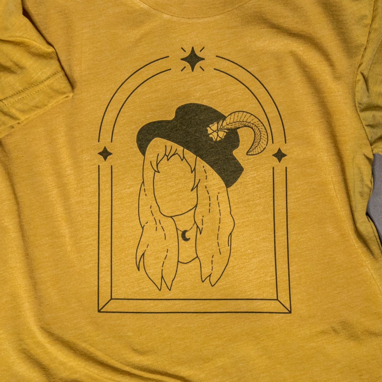 Handprinted T-shirt | Stevie |Mustard Unisex Tri-Blend