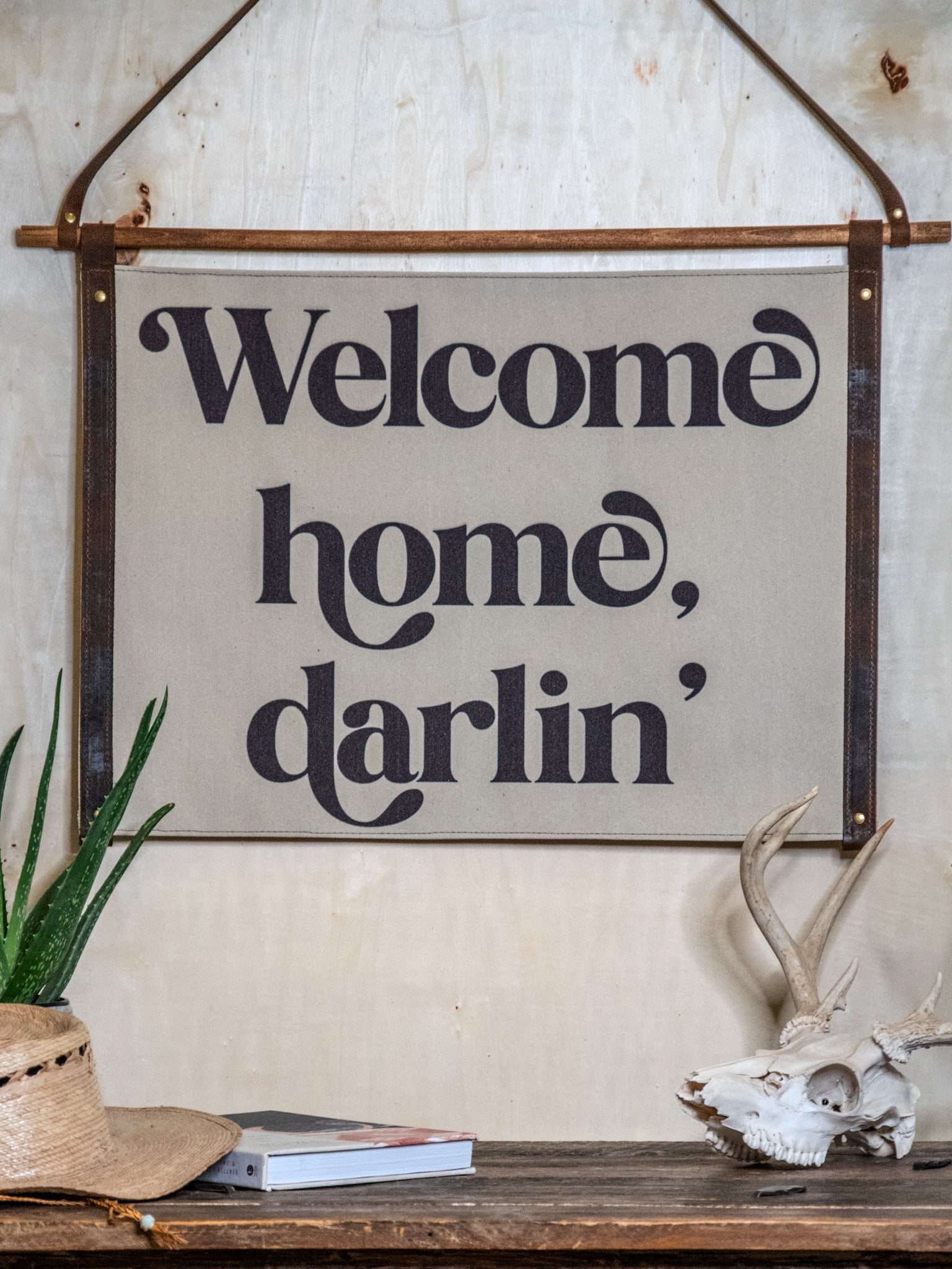 Canvas Banner | Wall Decor | Welcome Home, Darlin'