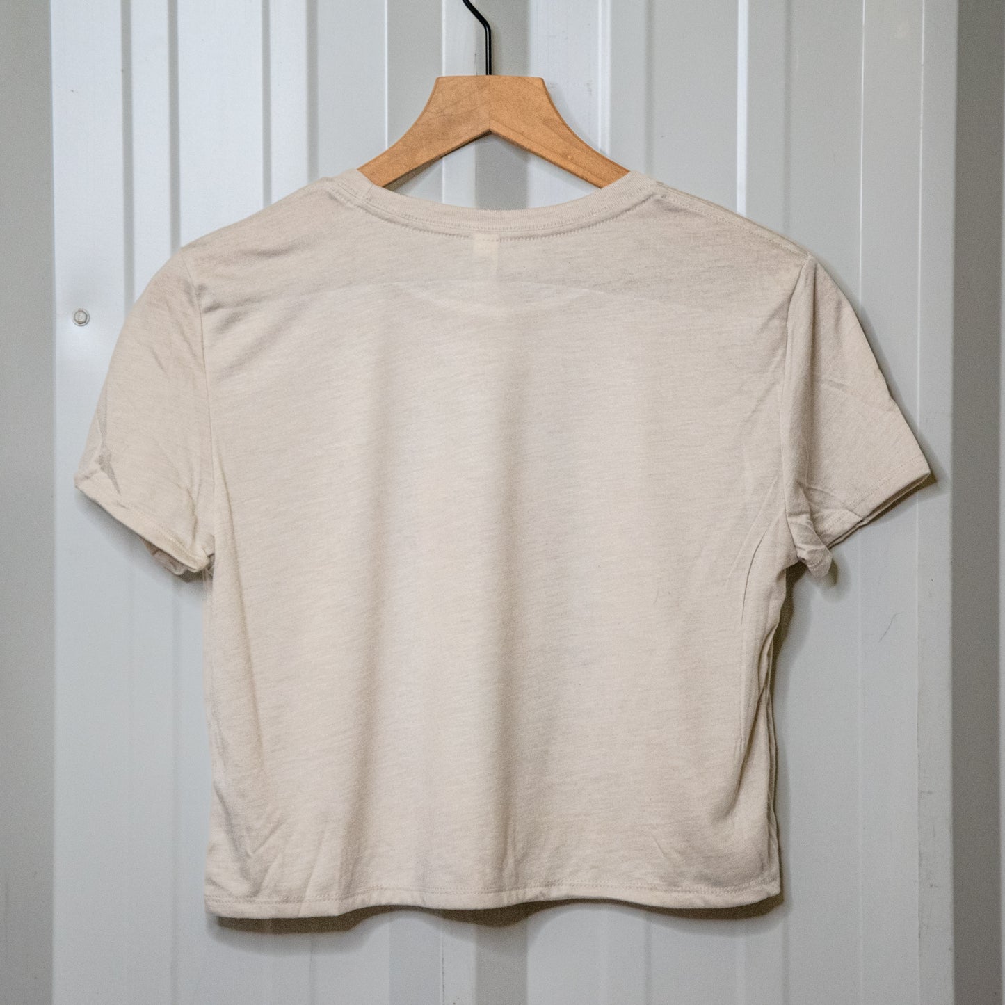 Handprinted T-shirt | Willie | Oatmeal Flowy Crop