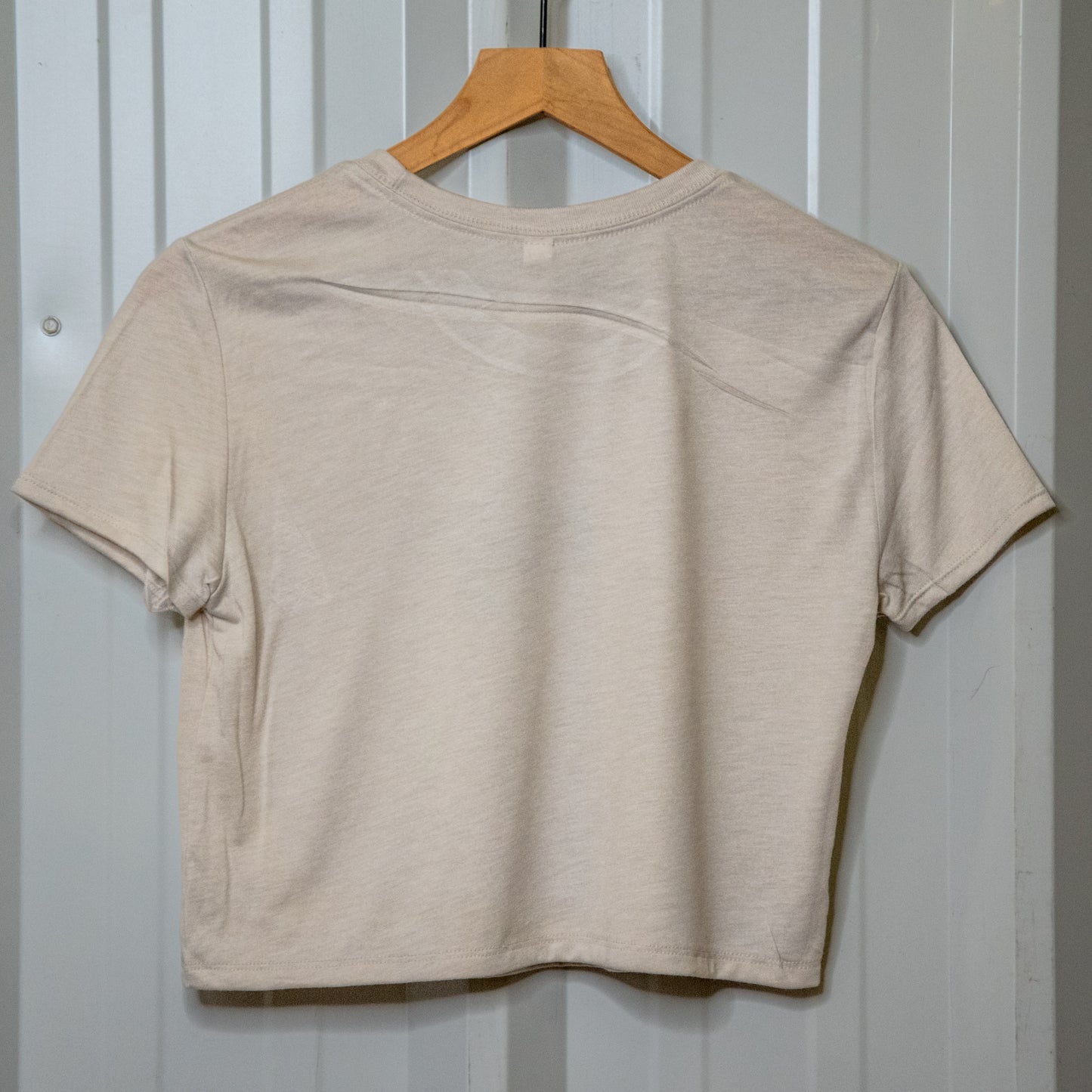 Handprinted T-shirt | Stevie | Oatmeal Flowy Crop