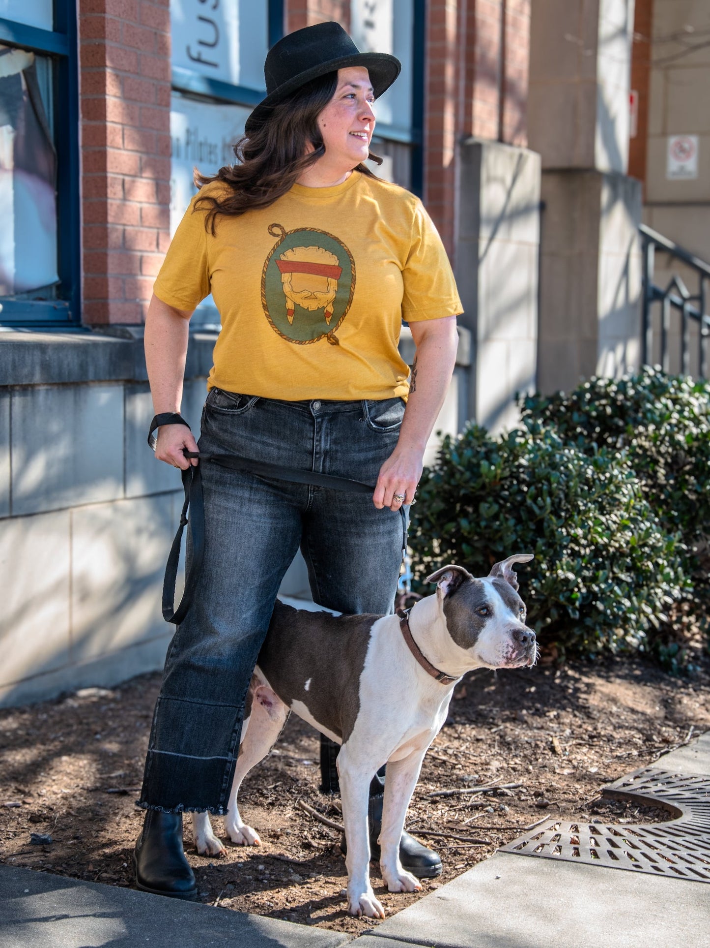 Handprinted T-shirt | Willie | Unisex Tri-Blend Mustard Tee