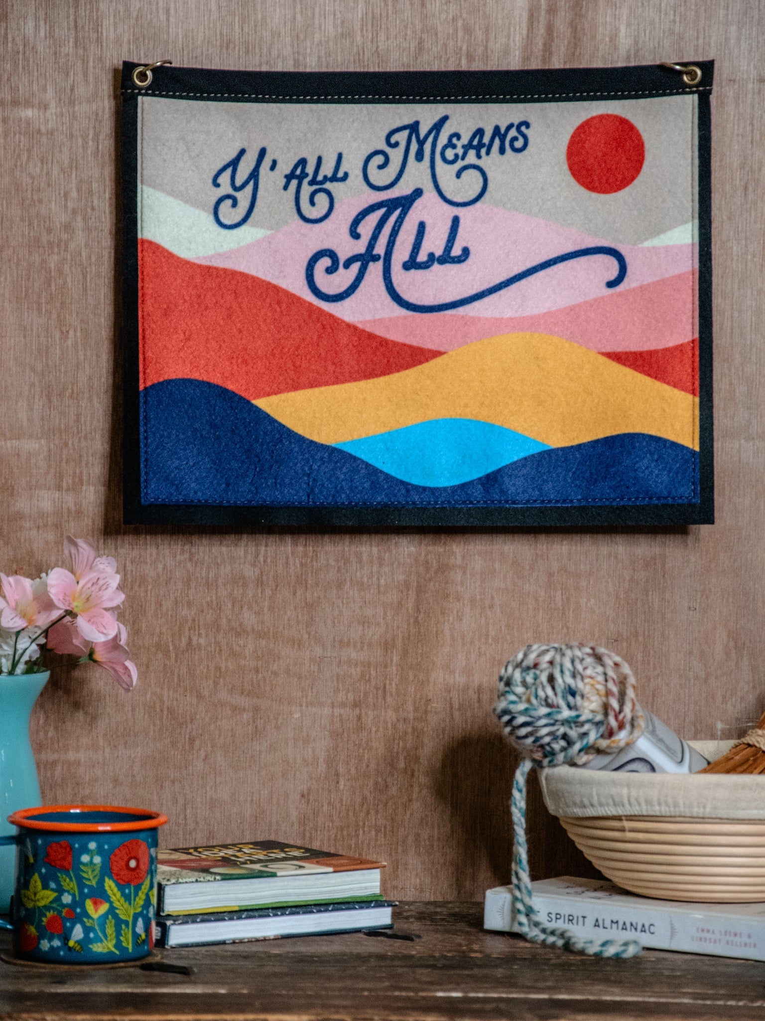 Y'all Means All Mountain | Medium Banner | Wall Decor