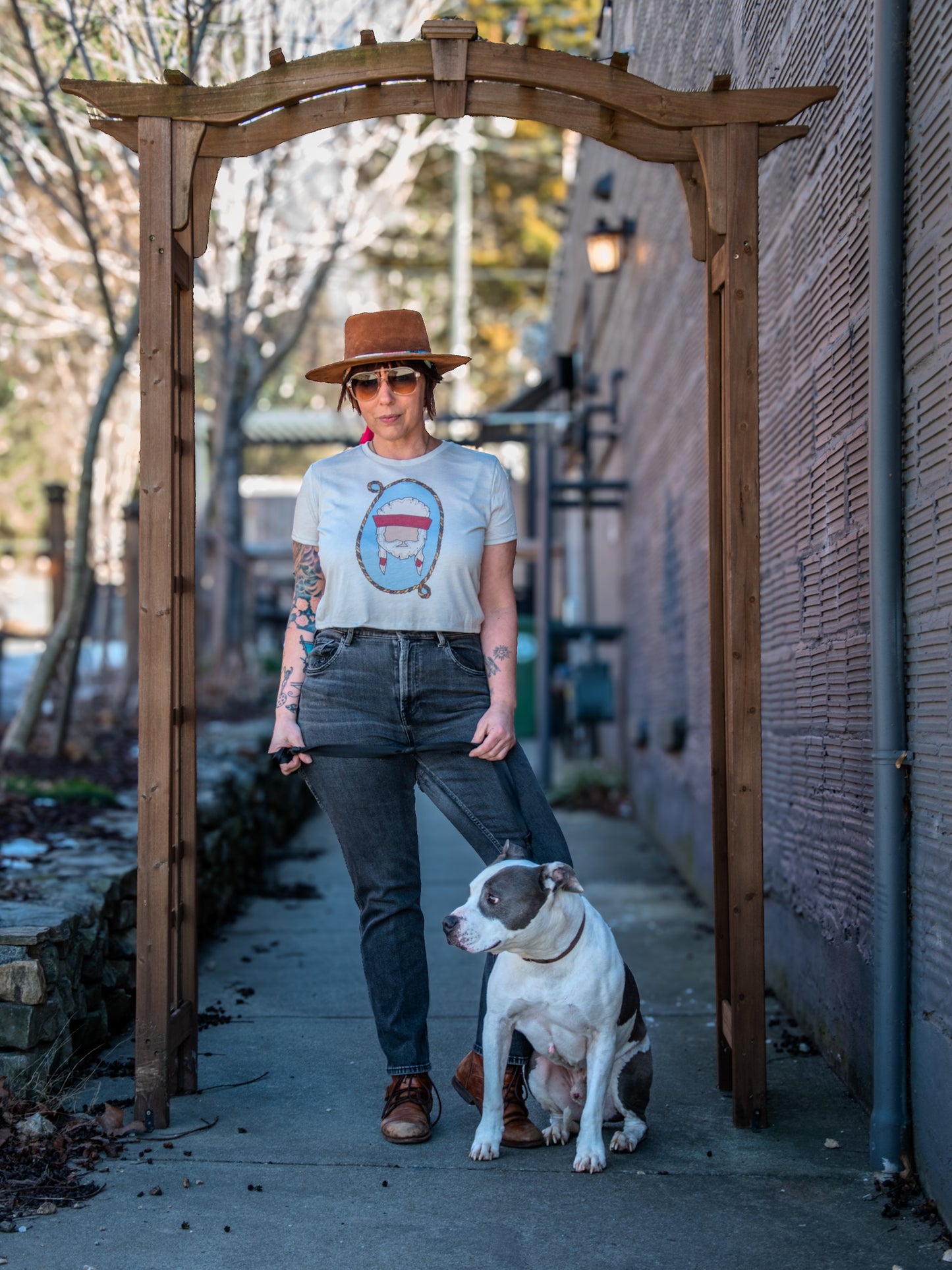 Handprinted T-shirt | Willie | Oatmeal Flowy Crop