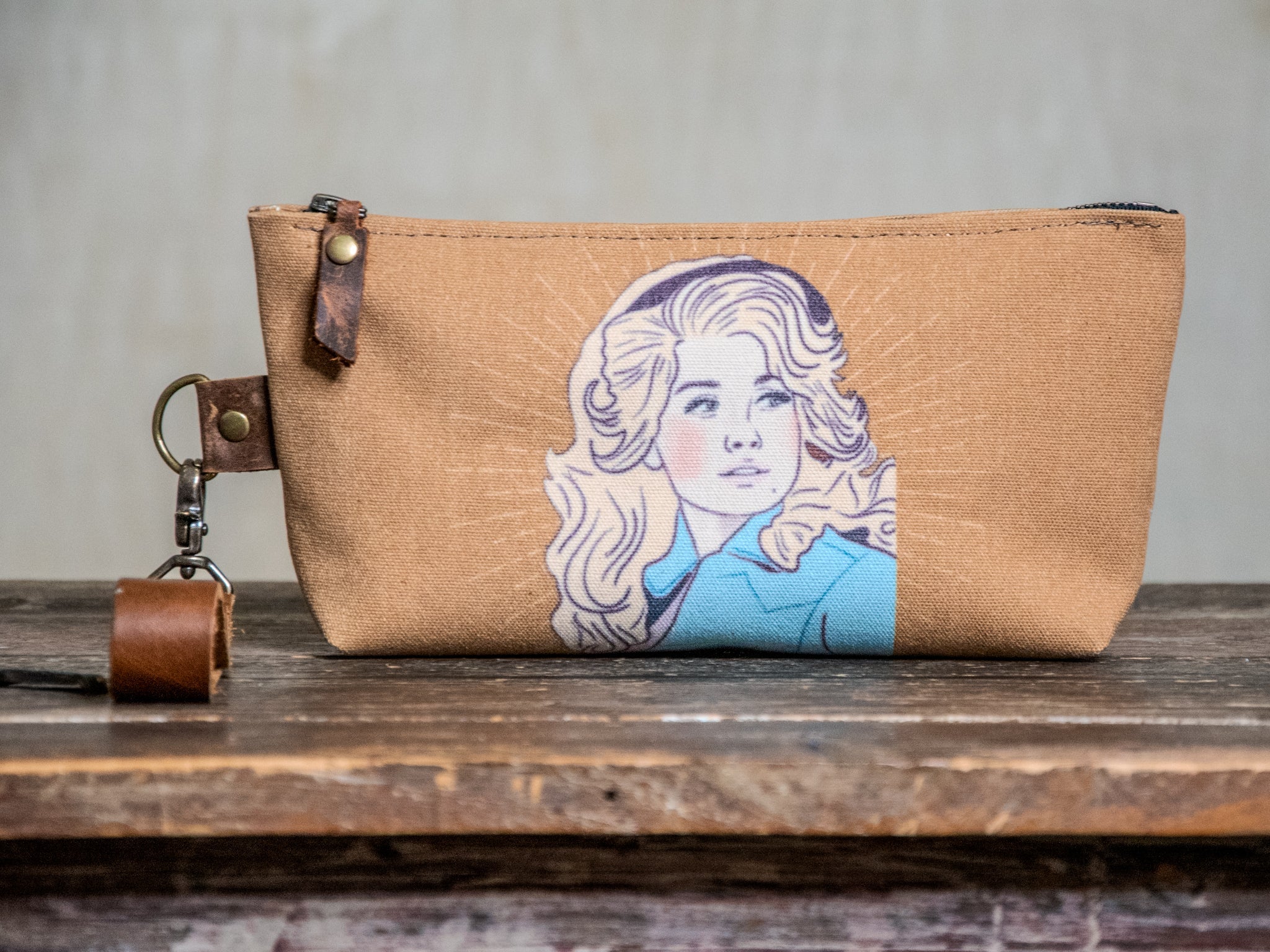 Canvas Everyday Zipper Pouch * Mustard Yellow * Dolly Country Western
