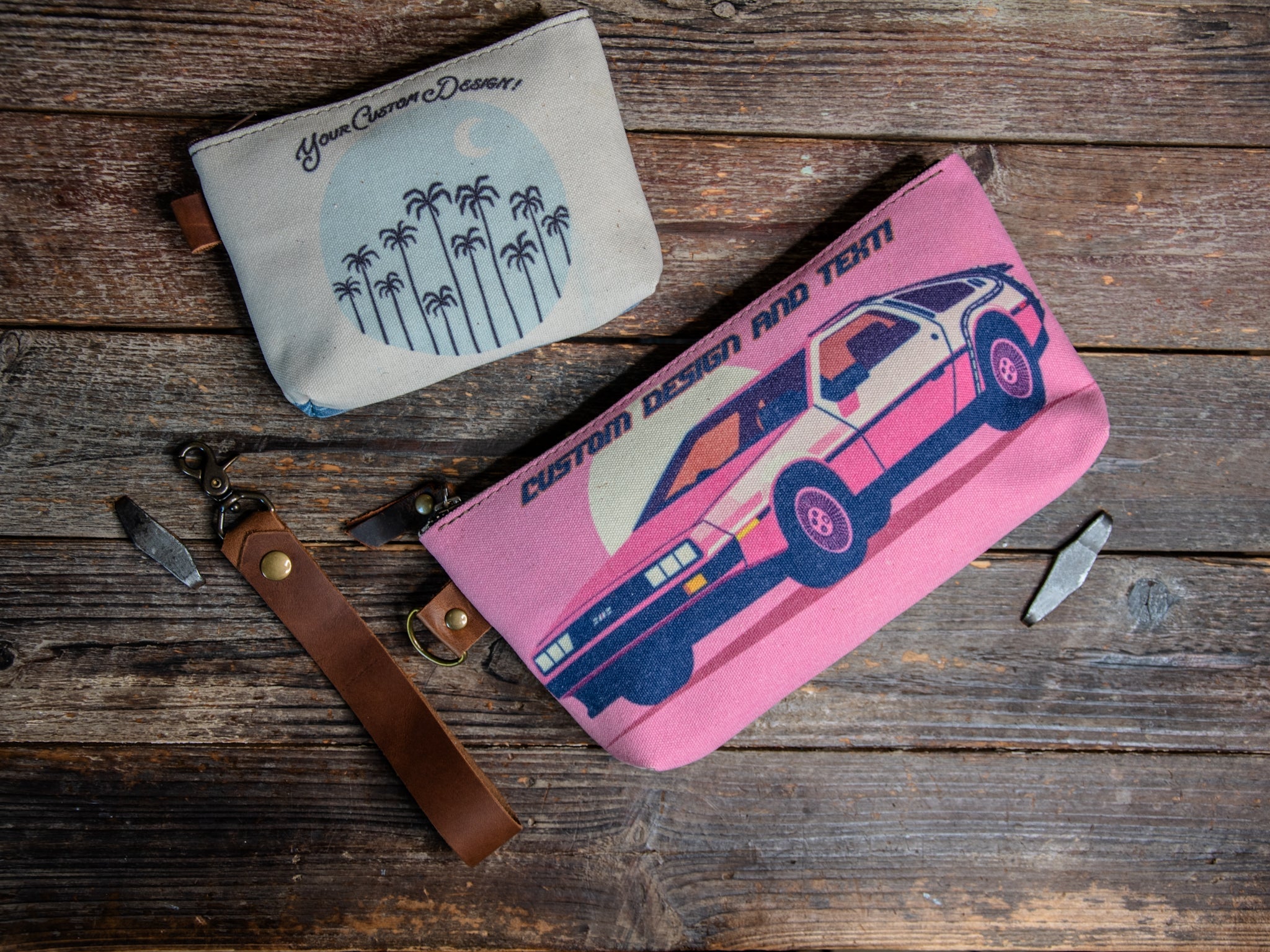 CUSTOM PRINTED MEDIUM POUCH  | Hand printed Canvas