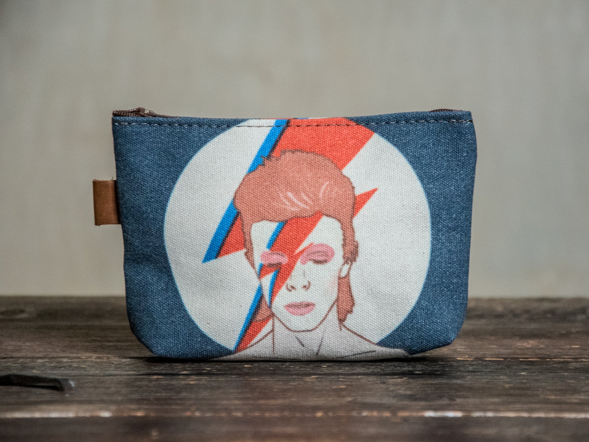 MEDIUM Canvas Pouch | Bowie | Hand printed