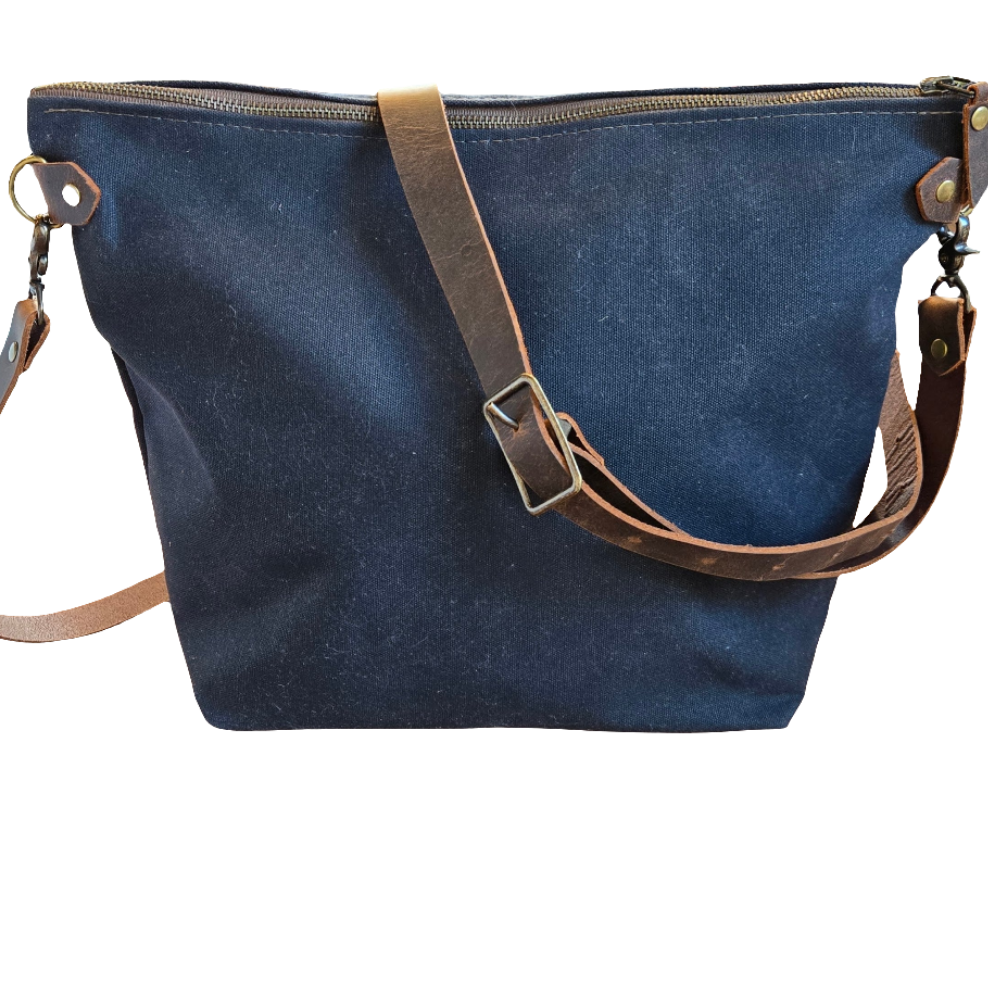 Black Waxed Canvas Convertible Backpack | In Blue Handmade