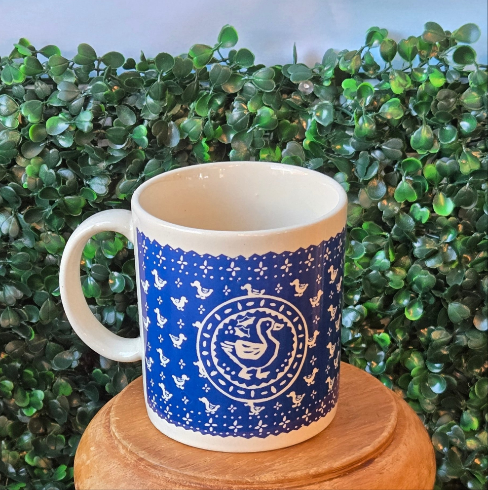 Blue Kitchy Ducks  * Curated Secondhand * Coffee Mug *