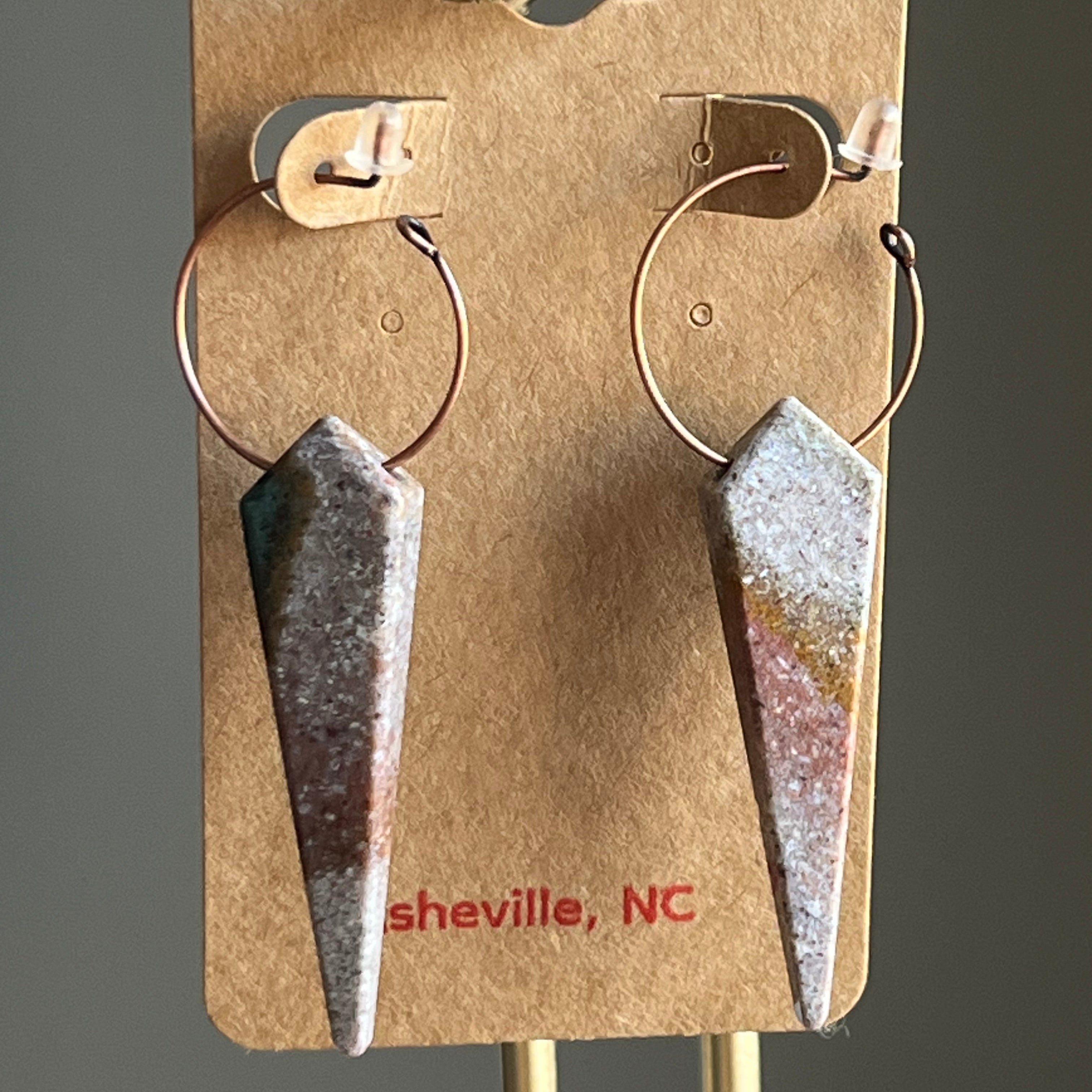 Sandy Ocean Jasper Kite Earrings * Gemstone Crystal Jewelry