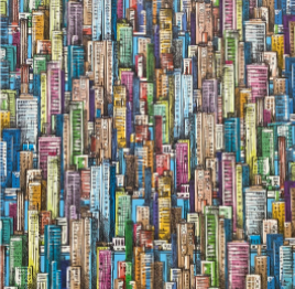 Skyscraper Sea City Scape * Curated Secondhand  * Used Jigsaw Puzzle * 1000 Piece