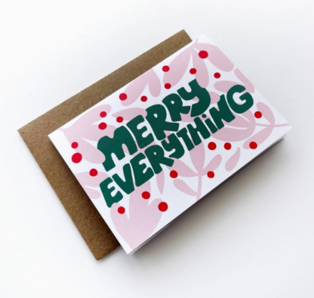 Greeting Card * Merry Everything * Mini Card * Gift Tag
