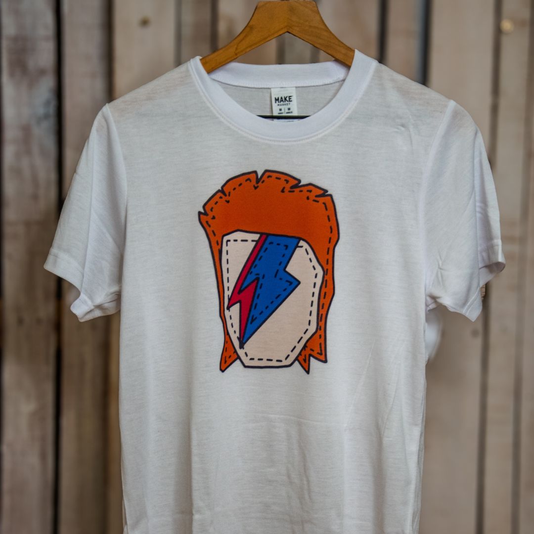 T-shirt | Bowie Icon Shirt | Ready to Ship for Holiday | Handprinted