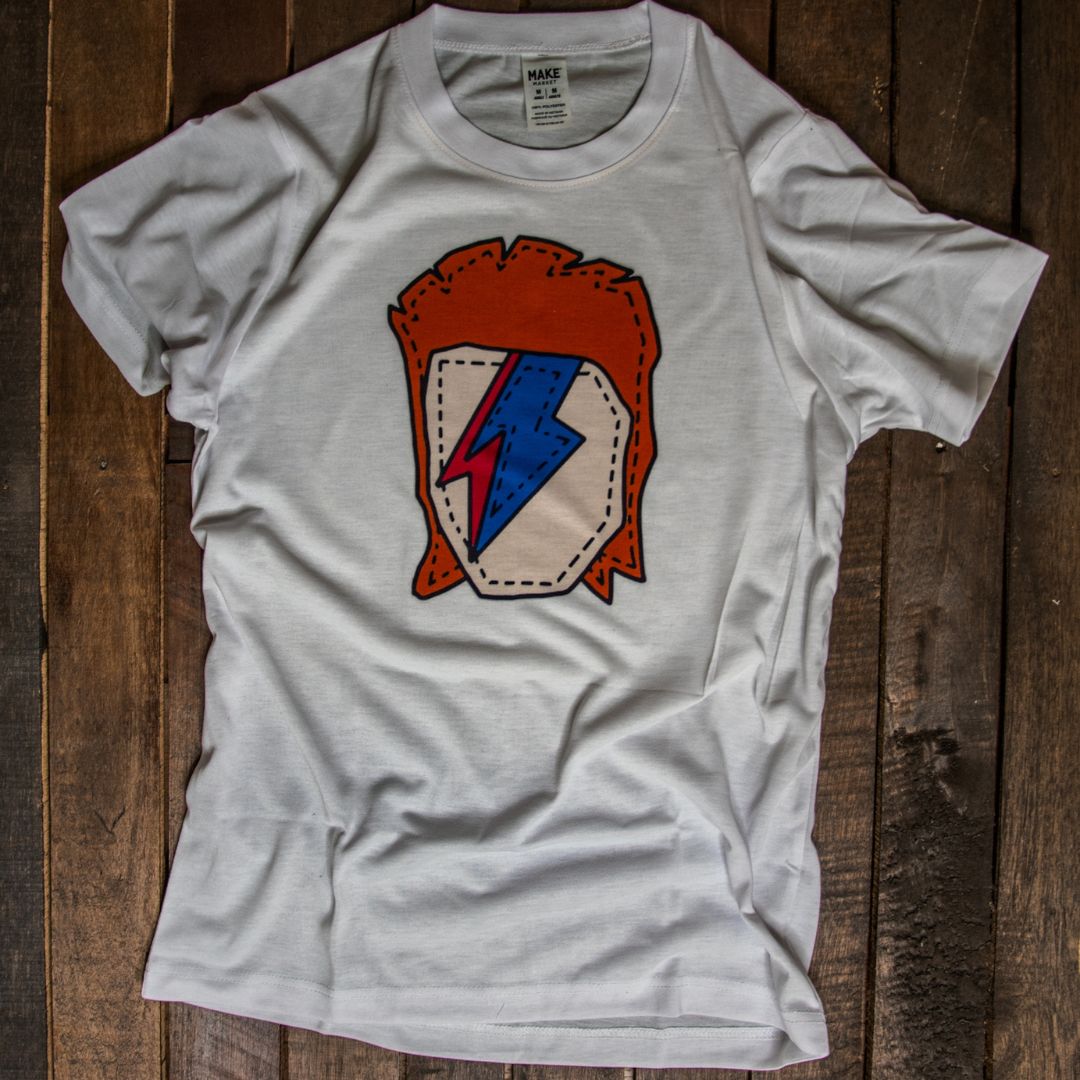 T-shirt | Bowie Icon Shirt | Ready to Ship for Holiday | Handprinted