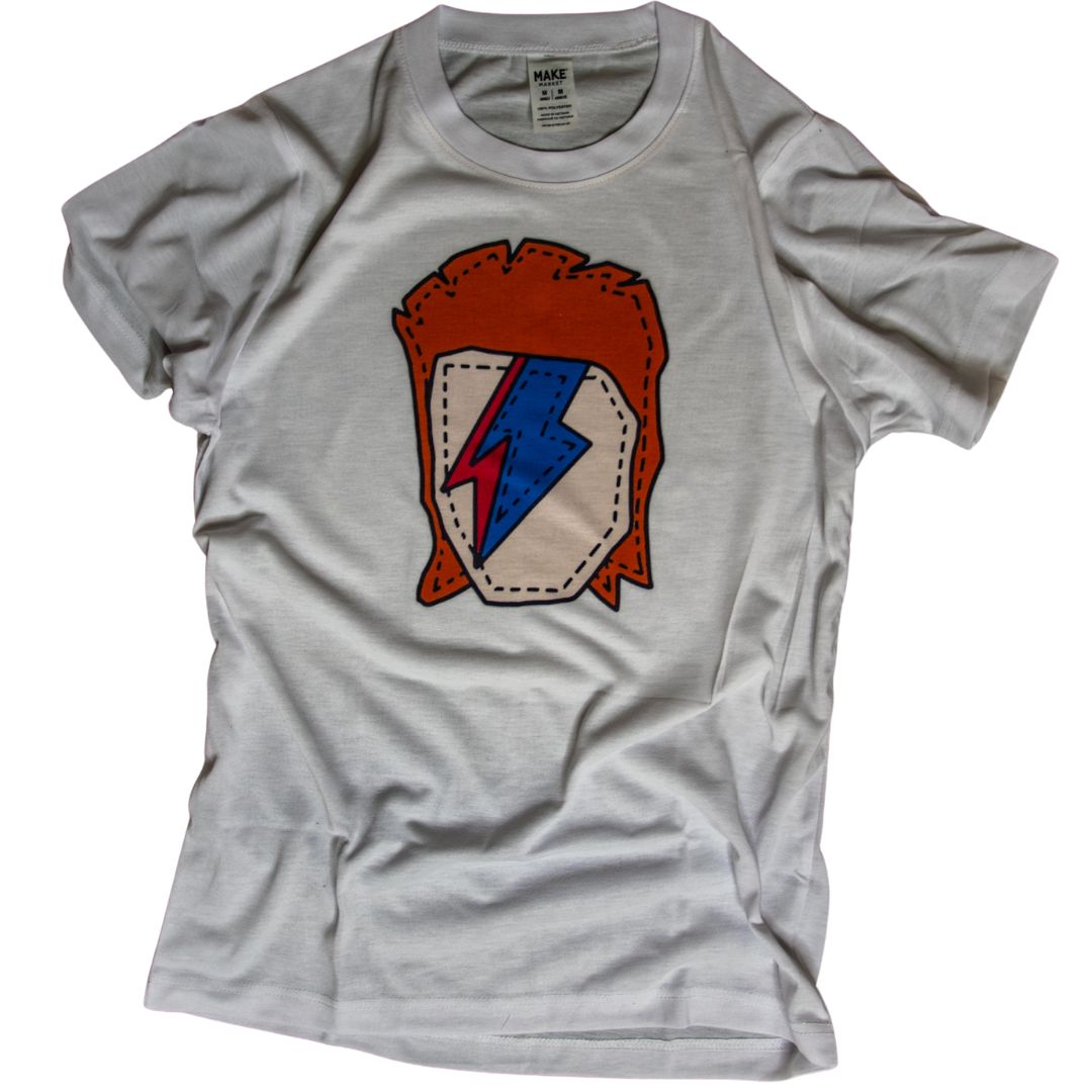 T-shirt | Bowie Icon Shirt | Ready to Ship for Holiday | Handprinted