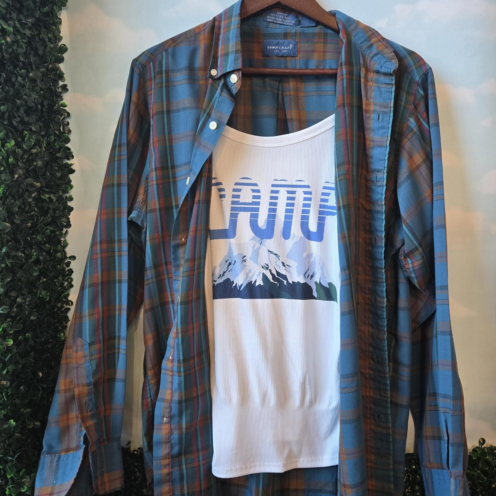 Mountain Graphic Tank Top * Upcycled Ribbed Tank * CAMP