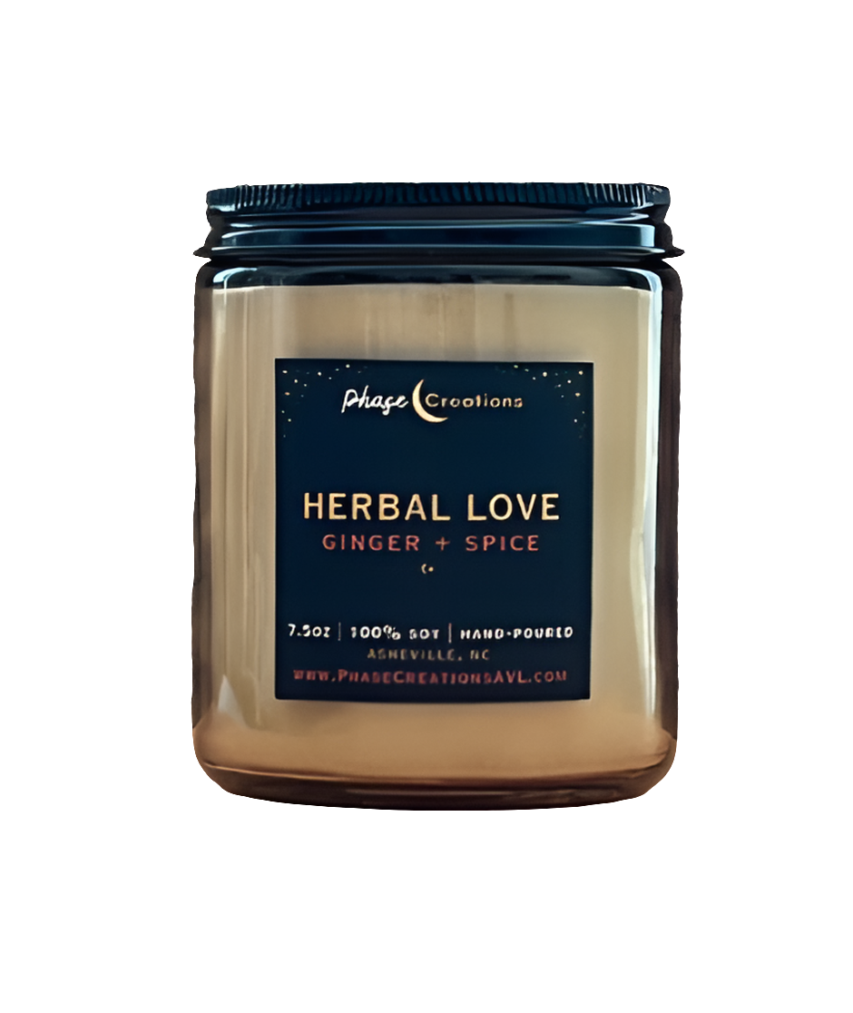 Hand-poured Premium Soy Candle * HERBAL LOVE * Ginger + Spice