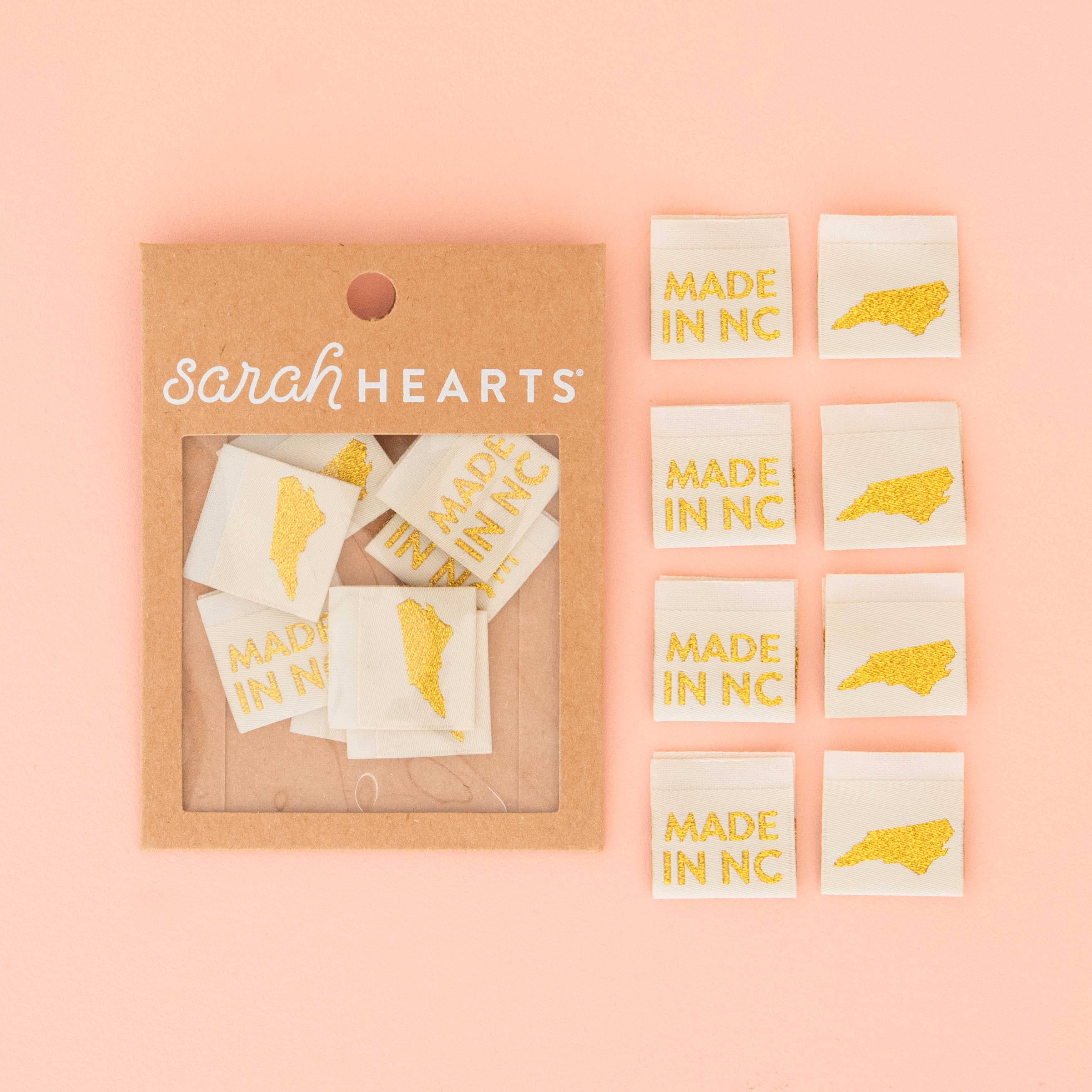 Made in NC (North Carolina) * Gold Woven Labels