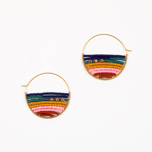 Layered Stripes Bead Hoop Earrings | Altiplano