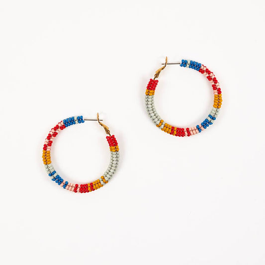 Patchwork Tube Beaded Earrings | Altiplano