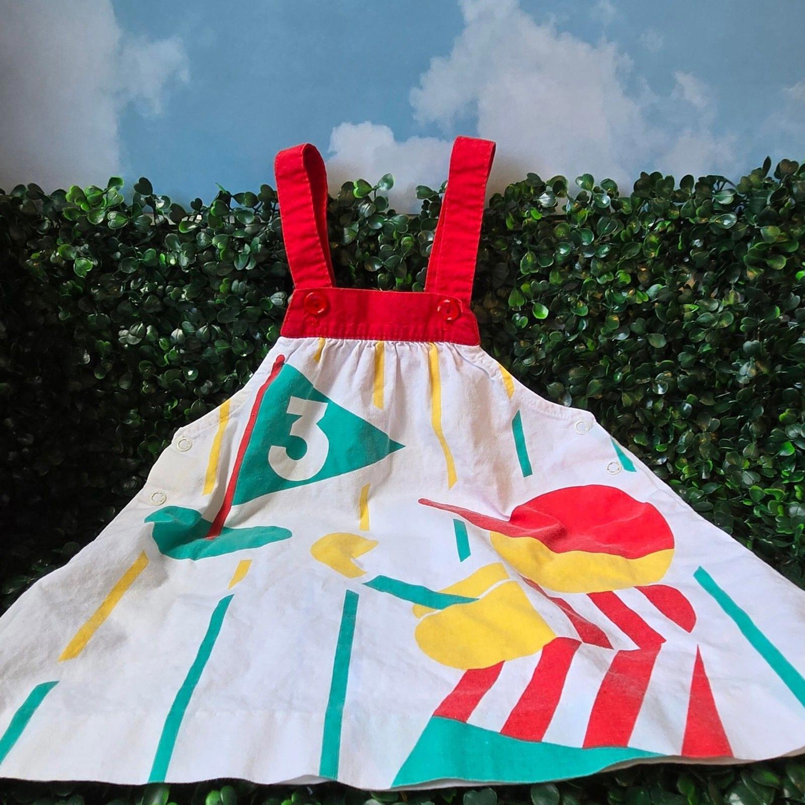 vintage primary color smock dress, toddler clothing
