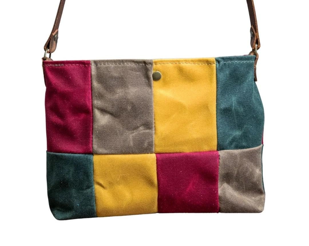 Patchwork Waxed Canvas Tote | In Blue Handmade
