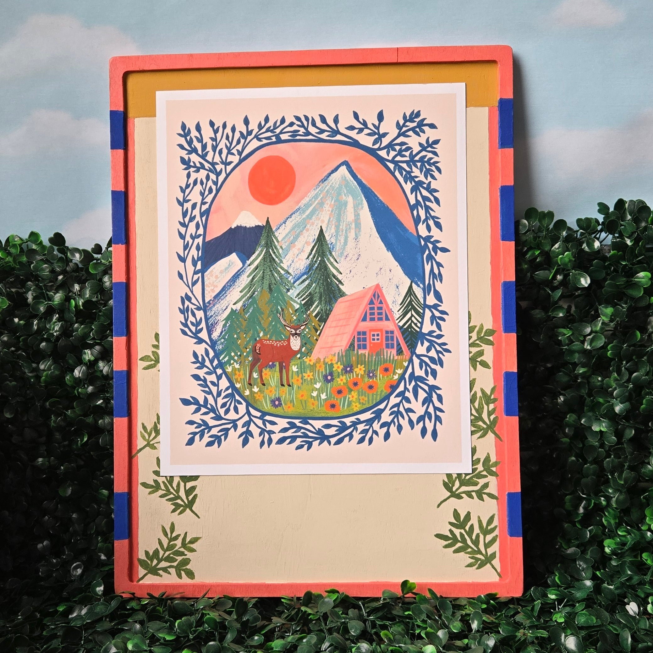 Art * Upcycled Framed Art Print * Into the Wilderness
