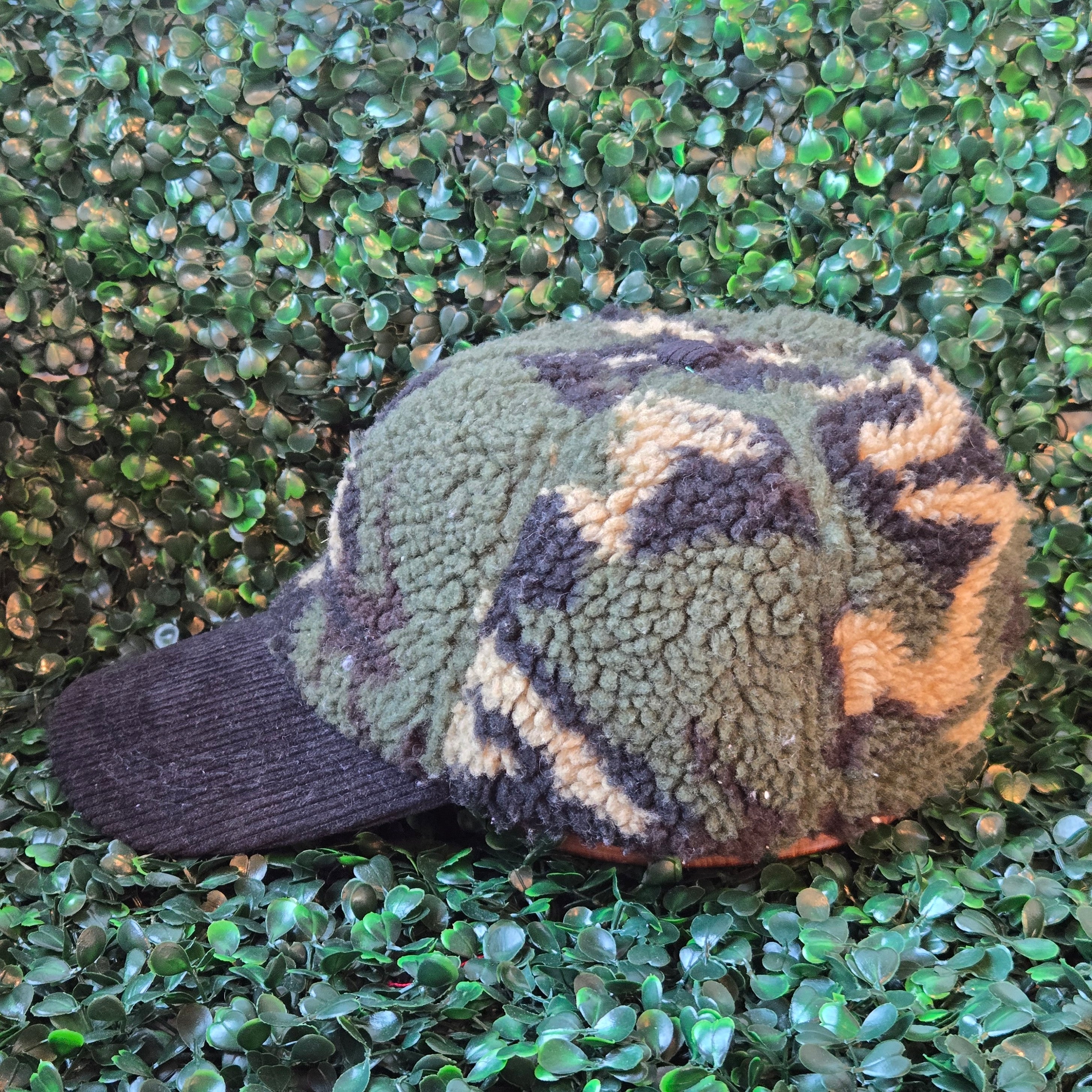 Camo Cap * Fleece and Corduroy Hat * Curated Secondhand