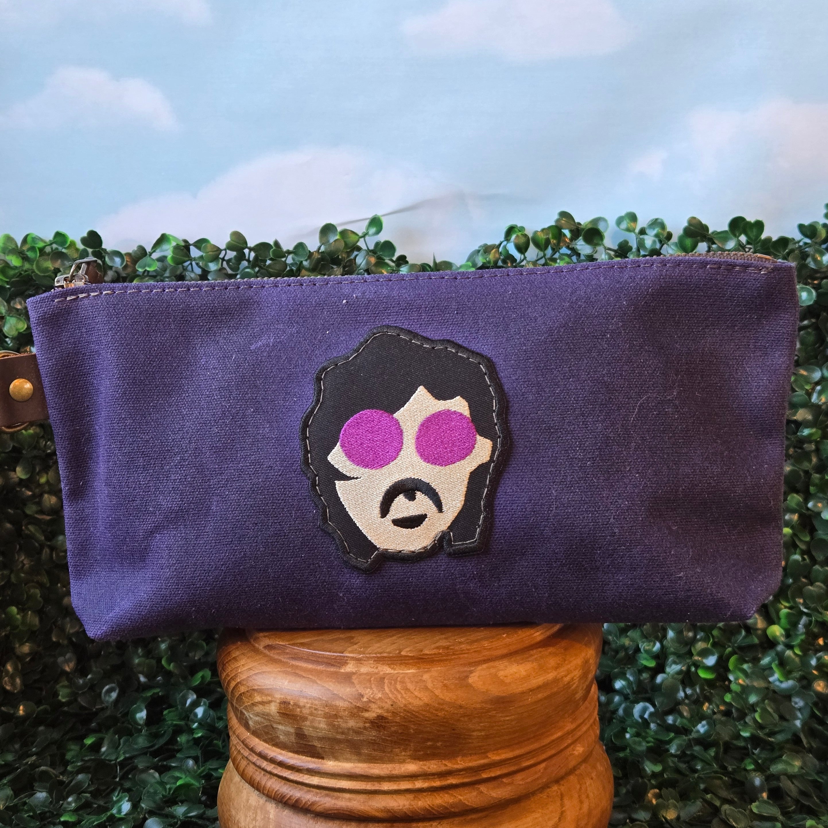 Prince * Embroidered Patch * Waxed Canvas Pencil Pouch